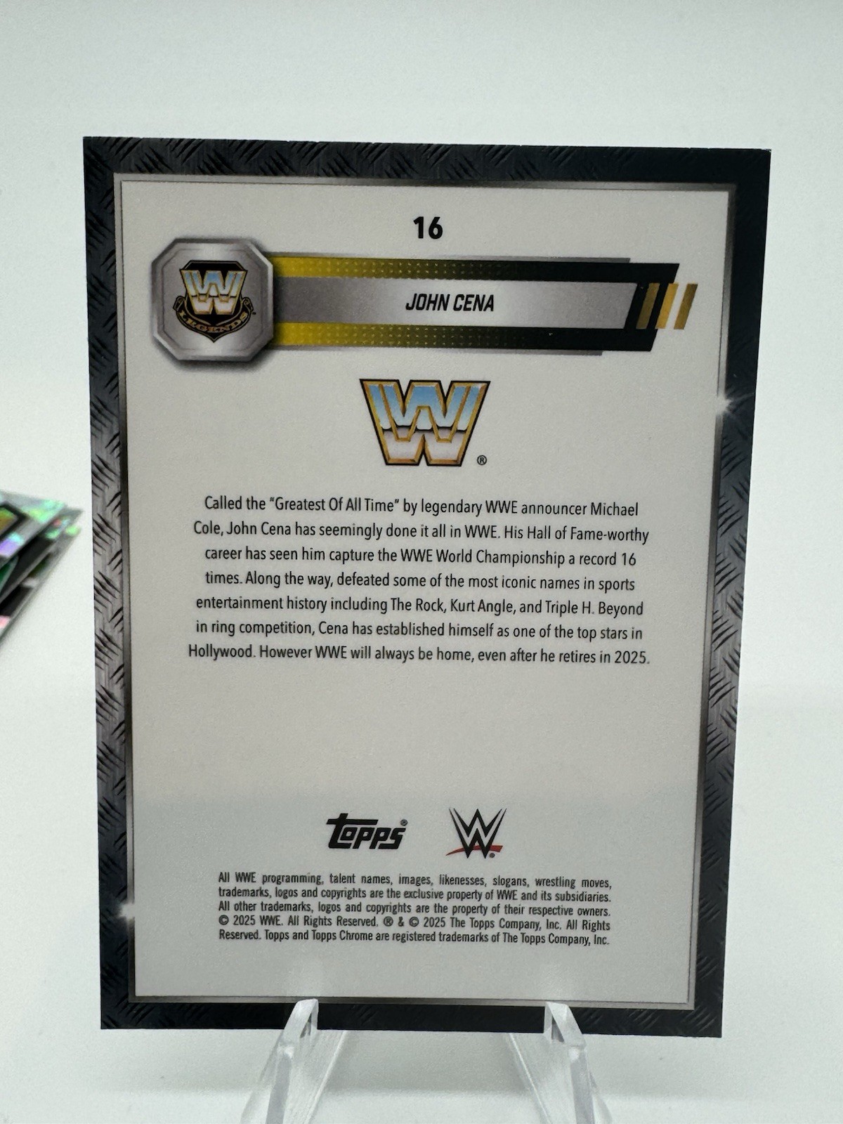 JOHN CENA 2025 TOPPS CHROME WWE LEGENDS Q2756