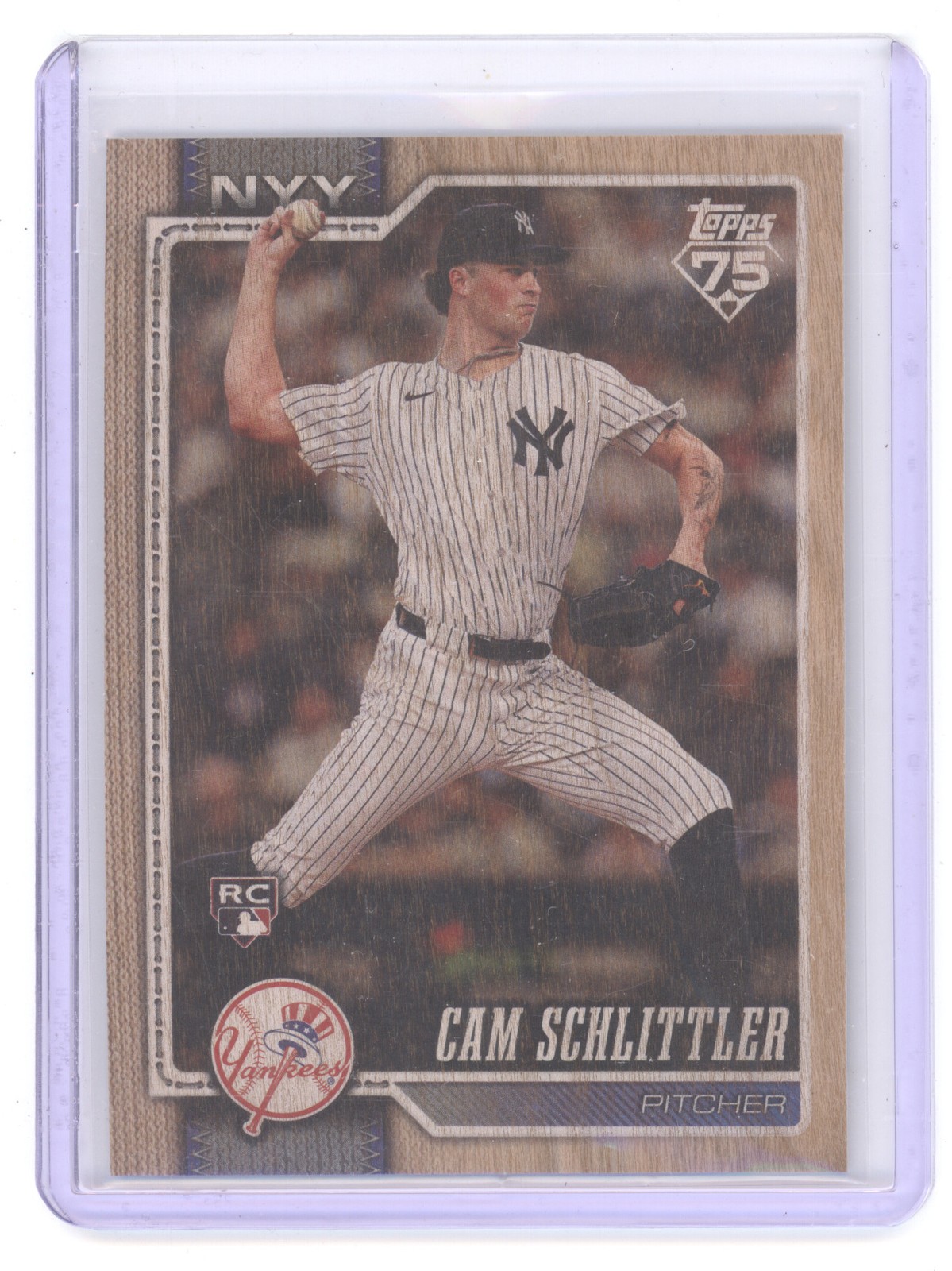 CAM SCHLITTLER 2026 TOPPS SERIES 1 ROOKIE WOOD /25 #111 NEW YORK YANKEES Q1887