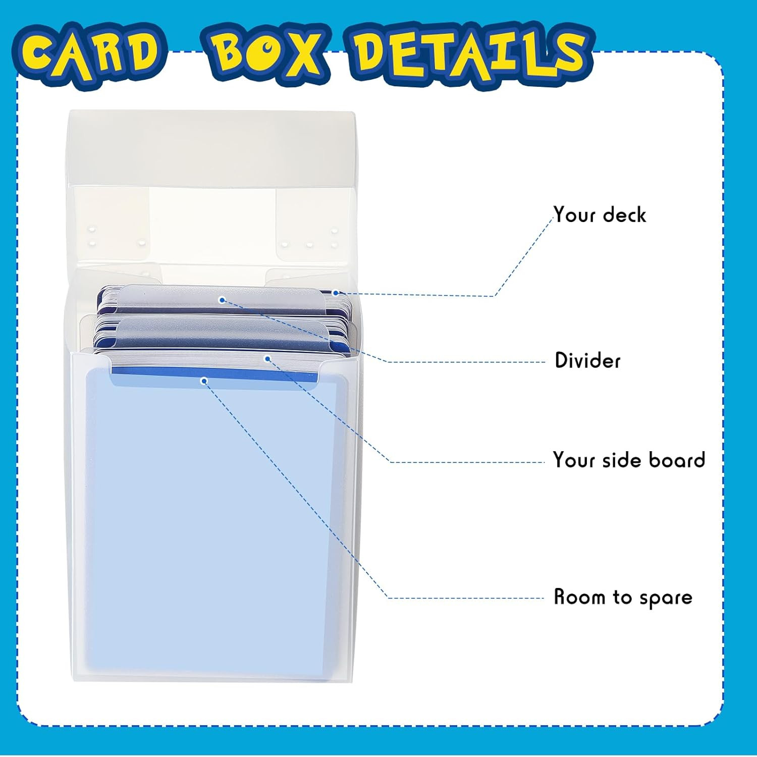 12 Pack TCG Cards Deck Boxes Trading Card Storage Box, Large Capacity with Divid