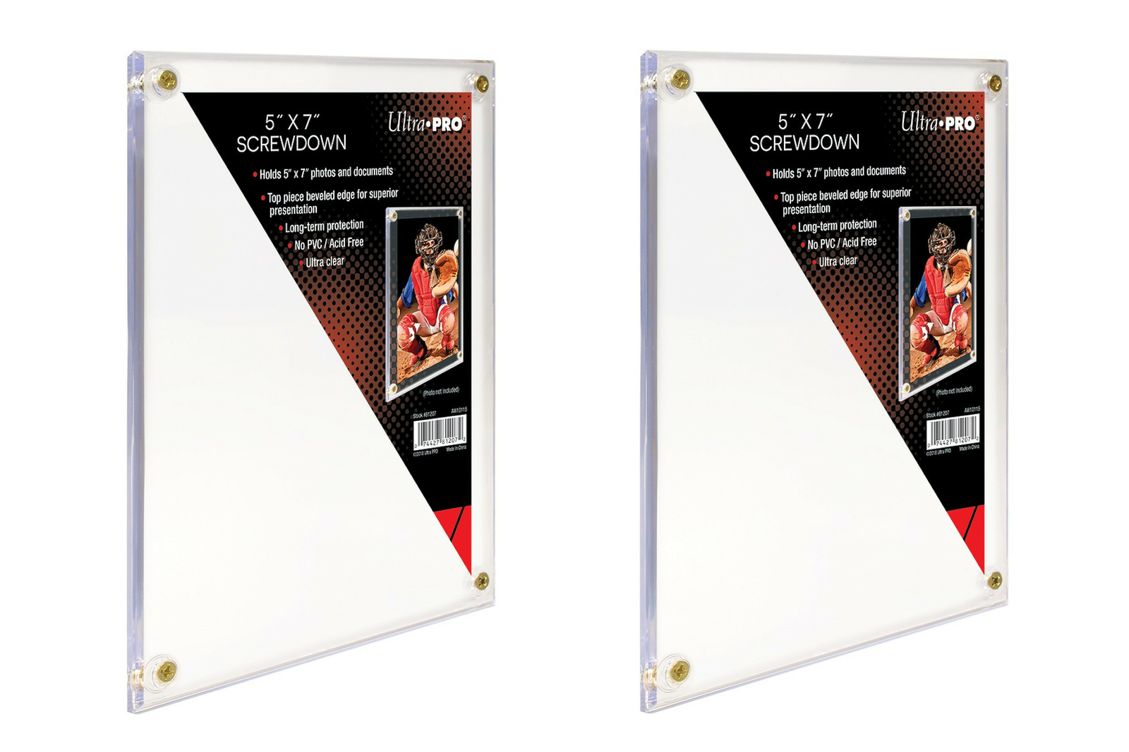 NEW 2-PK Ultra-Pro 5″ x 7″ Screwdown Holder Photo Picture Large Cards Postcards