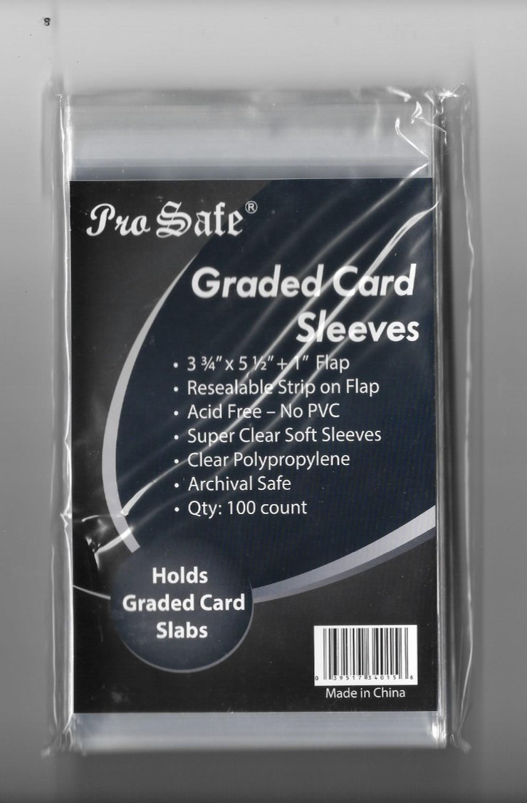 GRADED CARD SLEEVES RESEALABLE ACID FREE FREE SHIPPING