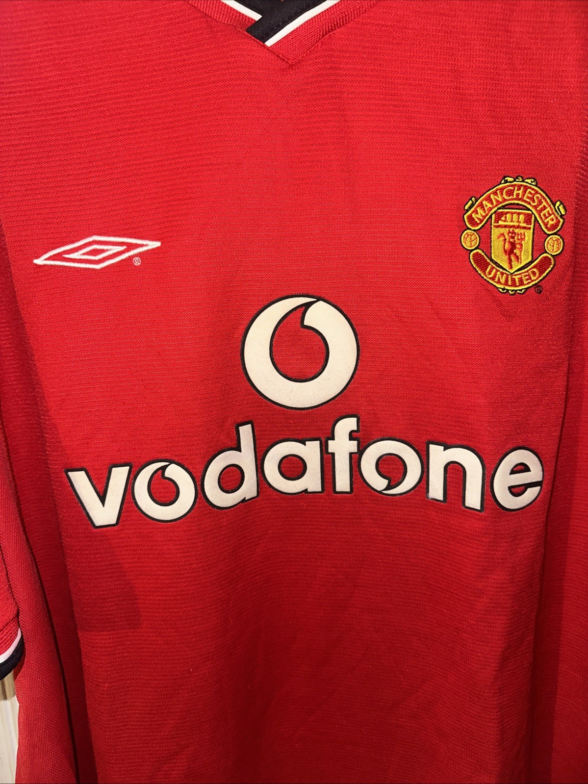 Vintage Umbro 2000/2002 Manchester United Jersey Size 2XL Vodafone Red