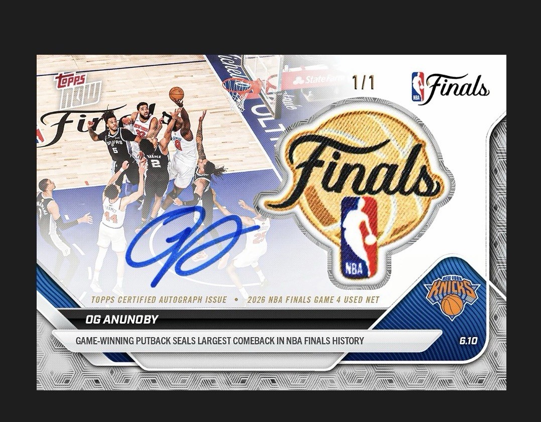 OG ANUNOBY KNICKS GAME WINNER Finals 2025-26 NBA ToppsNOWCard 335*1/1 AUTO PATCH