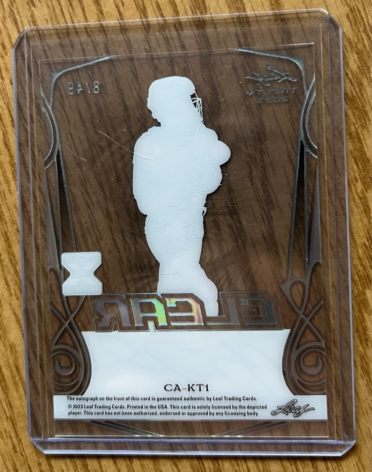 2023 Leaf Trinity Kyle Teel Light Blue Clear /49 Red Sox White Sox