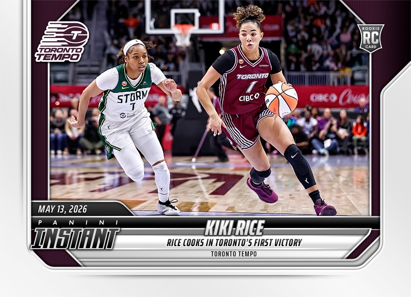 2026 Panini Instant WNBA Kiki Rice ROOKIE CARD SP Toronto Tempo #55 RC