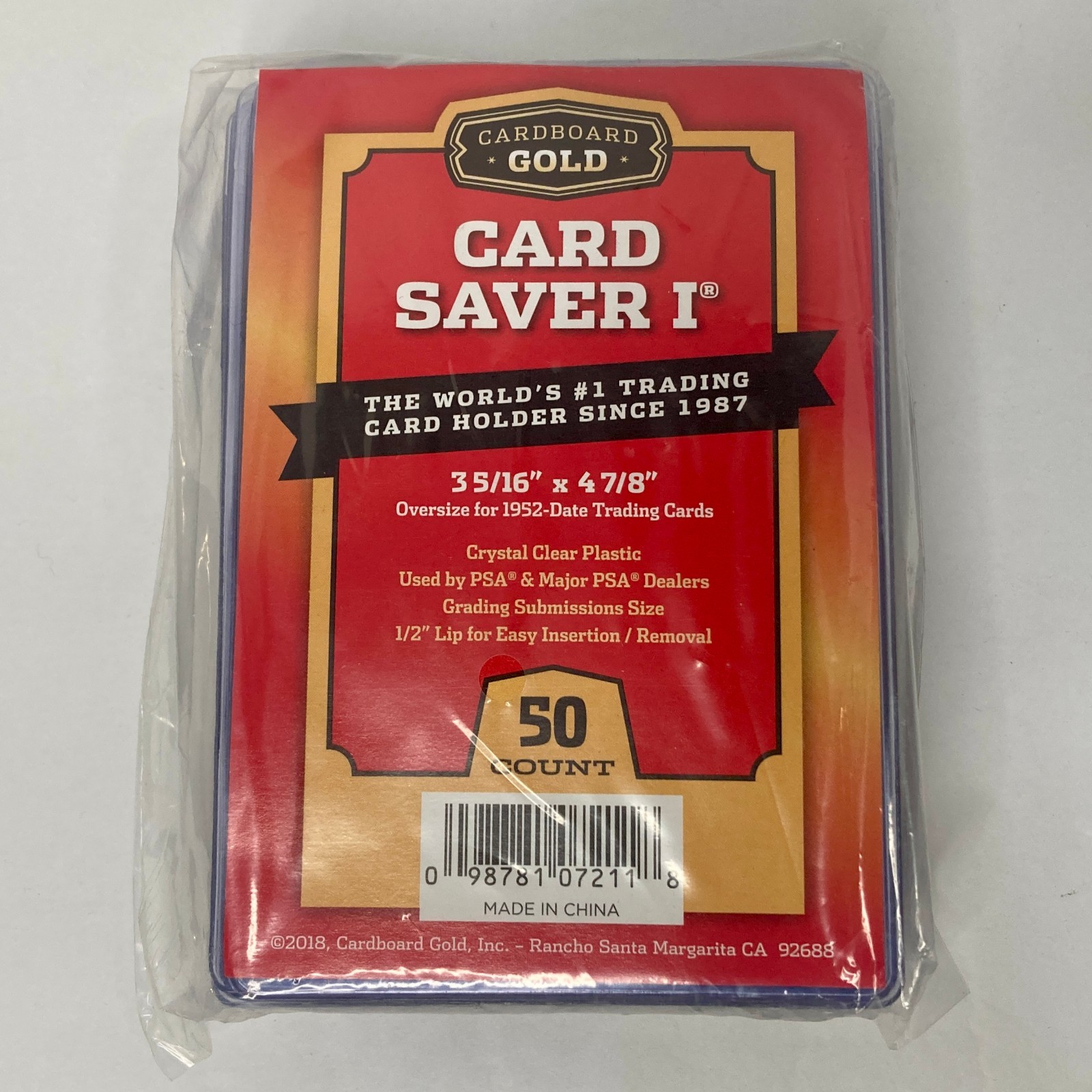 50 Ct Card Saver I CS 1 Cardboard Gold PSA Graded Semi Rigid Holders Brand New