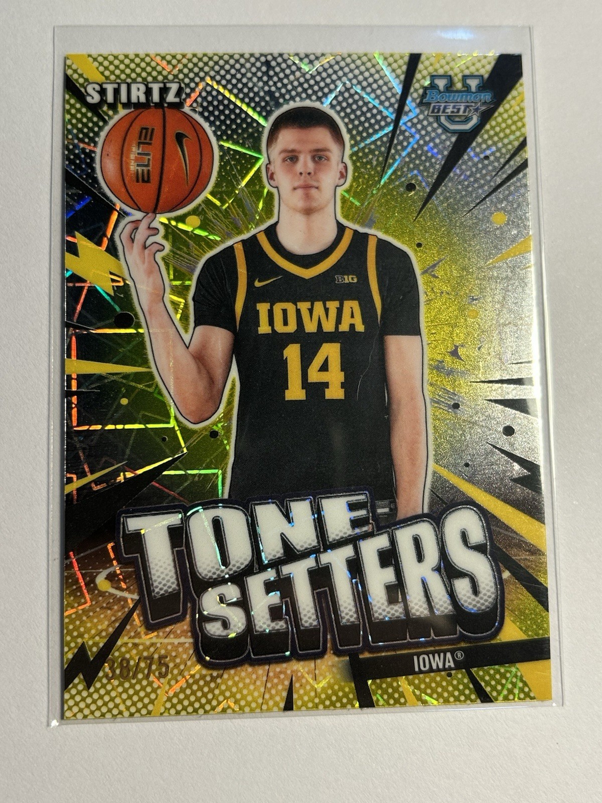 2025-26 Bowman Best U Tone Setters Yellow Laser Bennett Stirtz /75