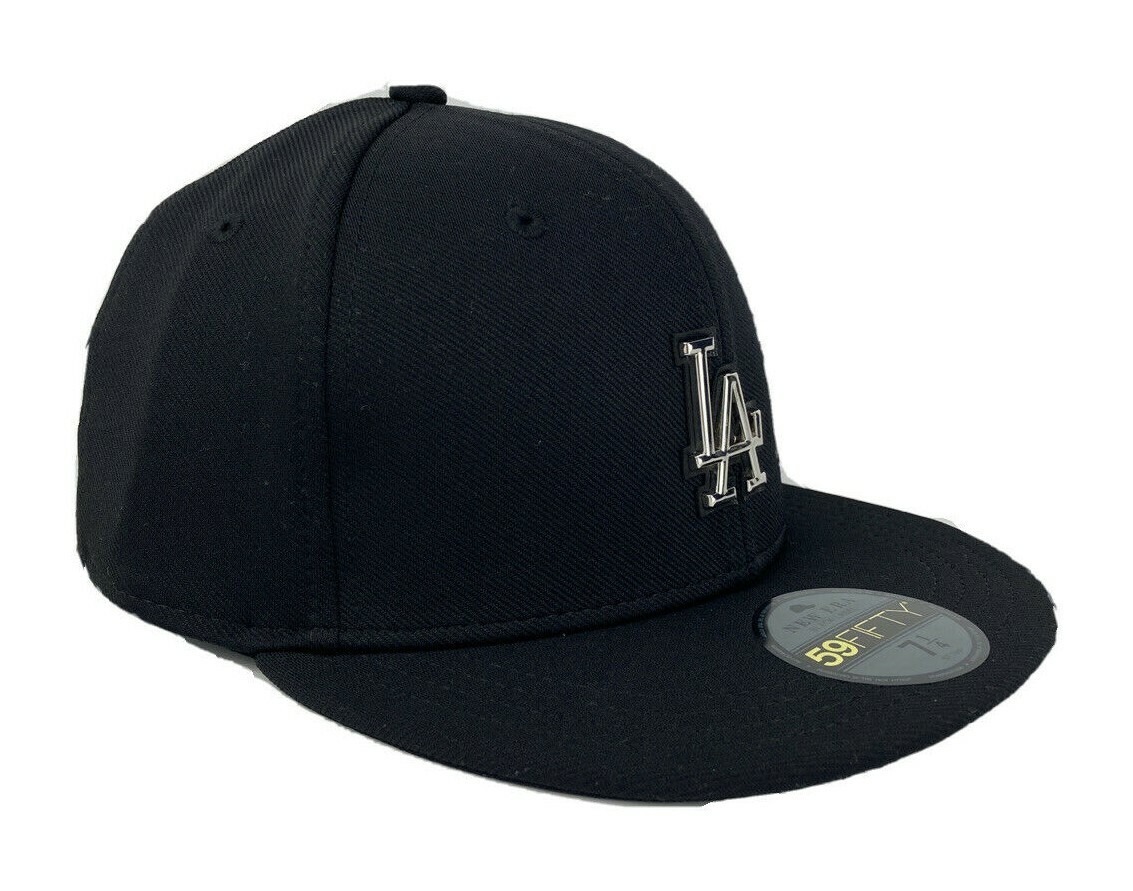 LA-Dodger Black Label Collection hat Glossed Badge New Era 59Fifty fitted cap