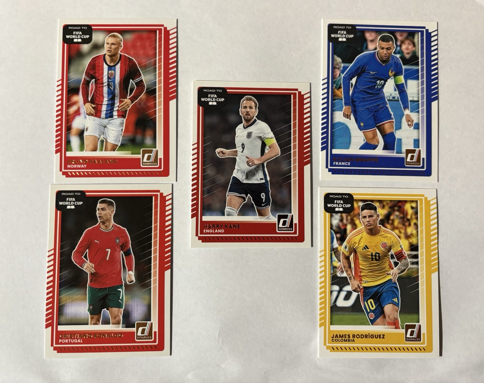 Panini 2025-26 Road to FIFA World Cup Lot Haaland Ronaldo Mbappé Kane, Rodríguez