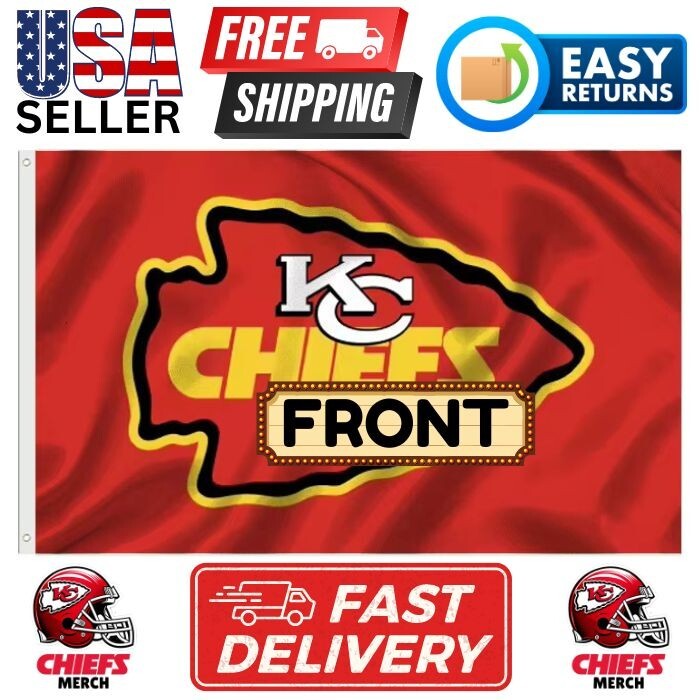 ⭐️⭐️⭐️⭐️⭐️ KC Chiefs 3’x5′ Indoor / Outdoor Flag – 50 – Red KC Chiefs Arrowhead