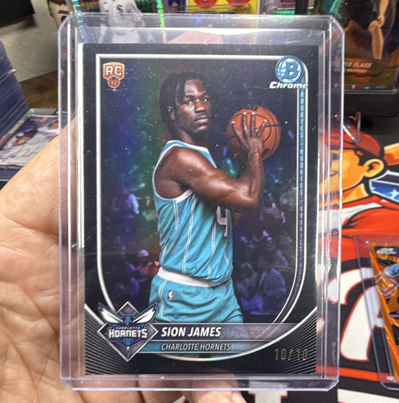 Topps 2024-25 Bowman Chrome Sion James Hornets Rookie 10/10 #BCV-33 BOOKEND