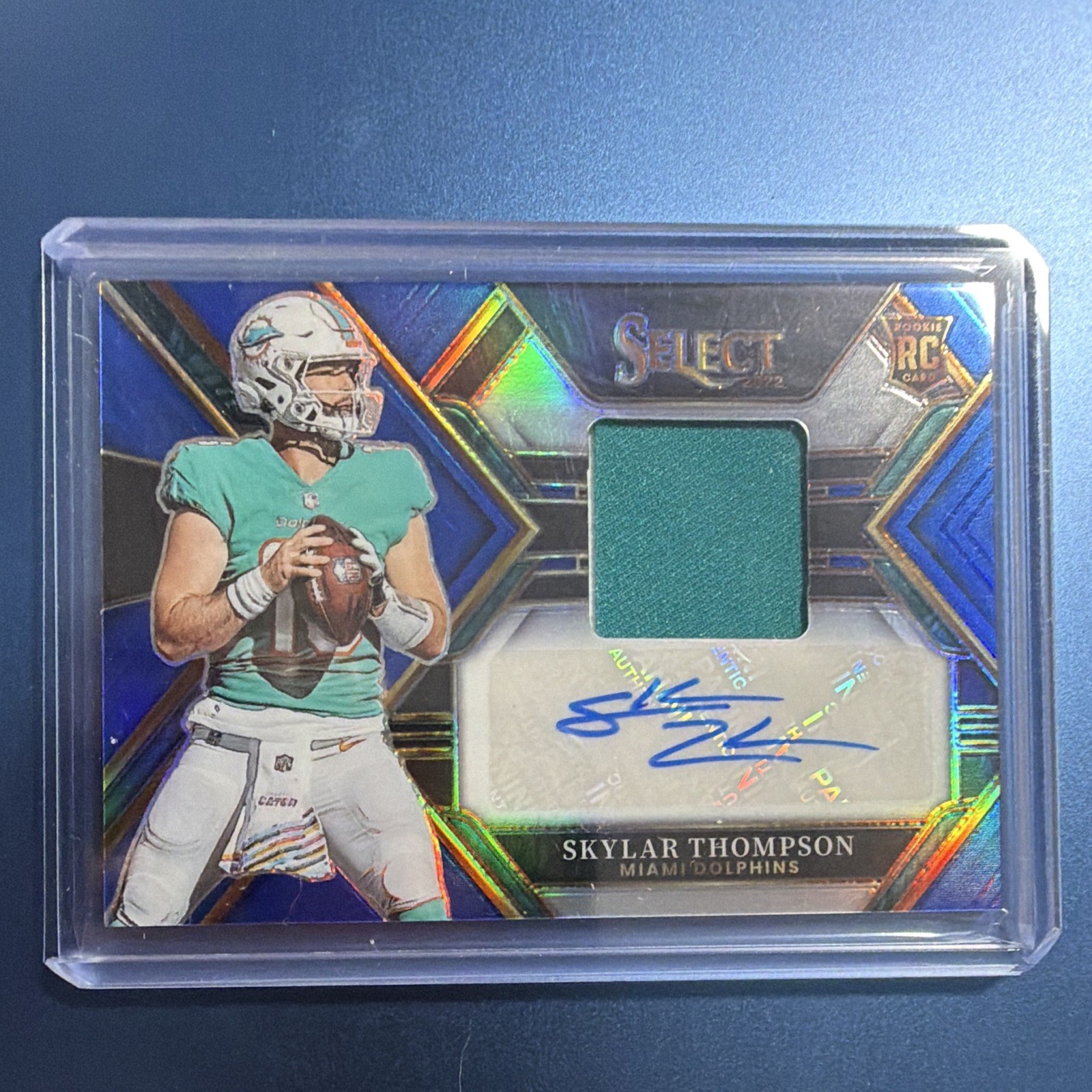 Panini 2022 Select Skylar Thompson Miami Dolphins RSM-ST Blue Prizm Auto /75