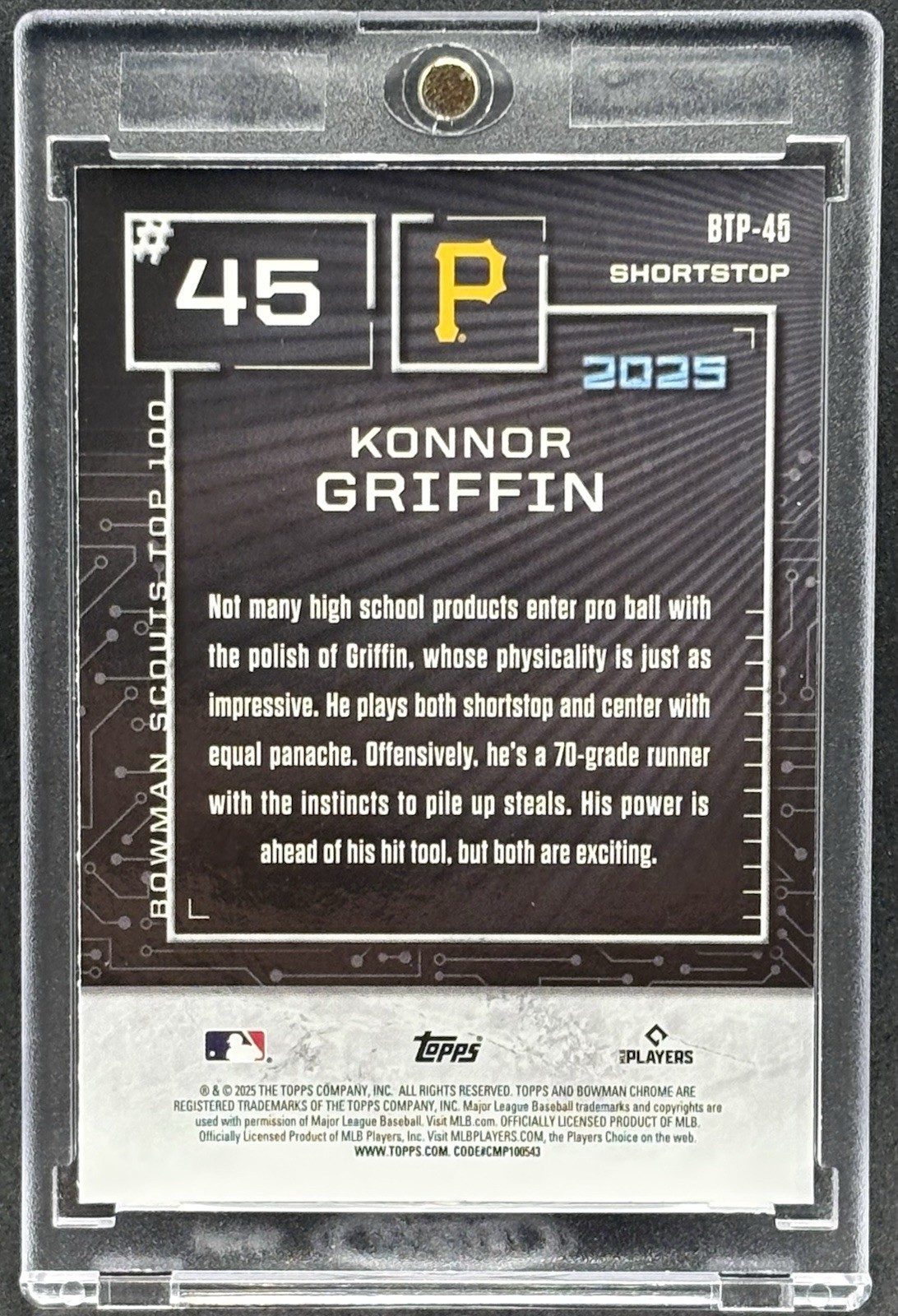 Konnor Griffin RARE ROOKIE REFRACTOR INVESTMENT CARD TOPPS PIRATES MINT