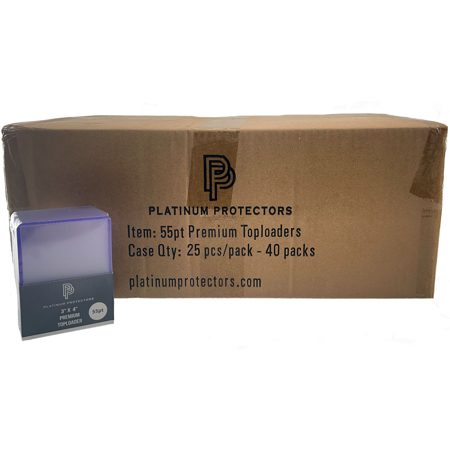 1000 – 55pt Top Loaders Full Case of Platinum Protectors Premium 55 Toploaders