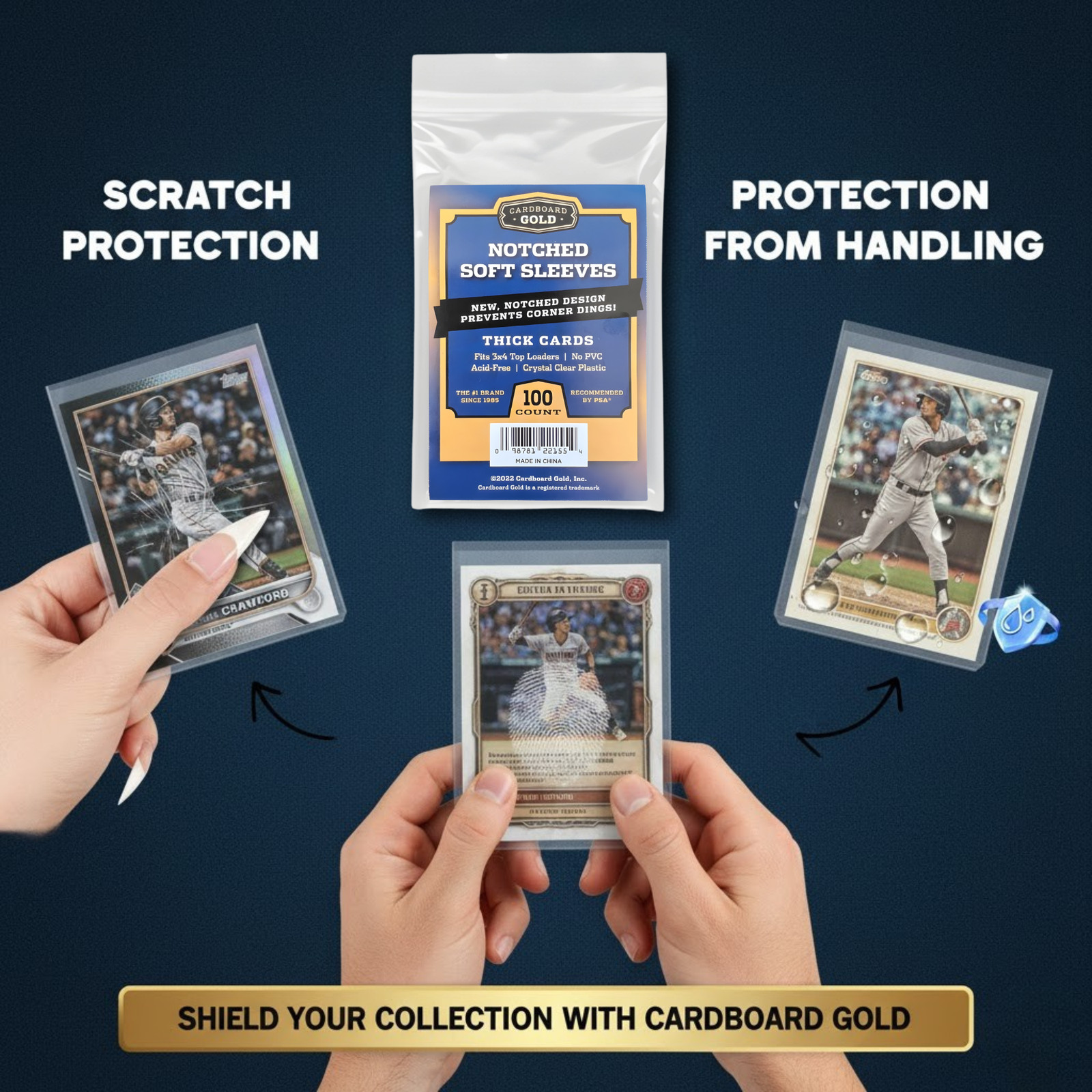 5000 CBG Premium Easy Glide Notched Easy Load THICK Card Soft Sleeves 🔥 🔥