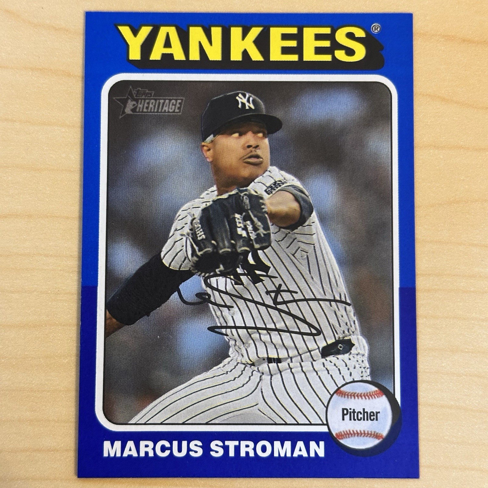 2024 Topps Heritage High Number Marcus Stroman Dark Blue Border #556 Yankees