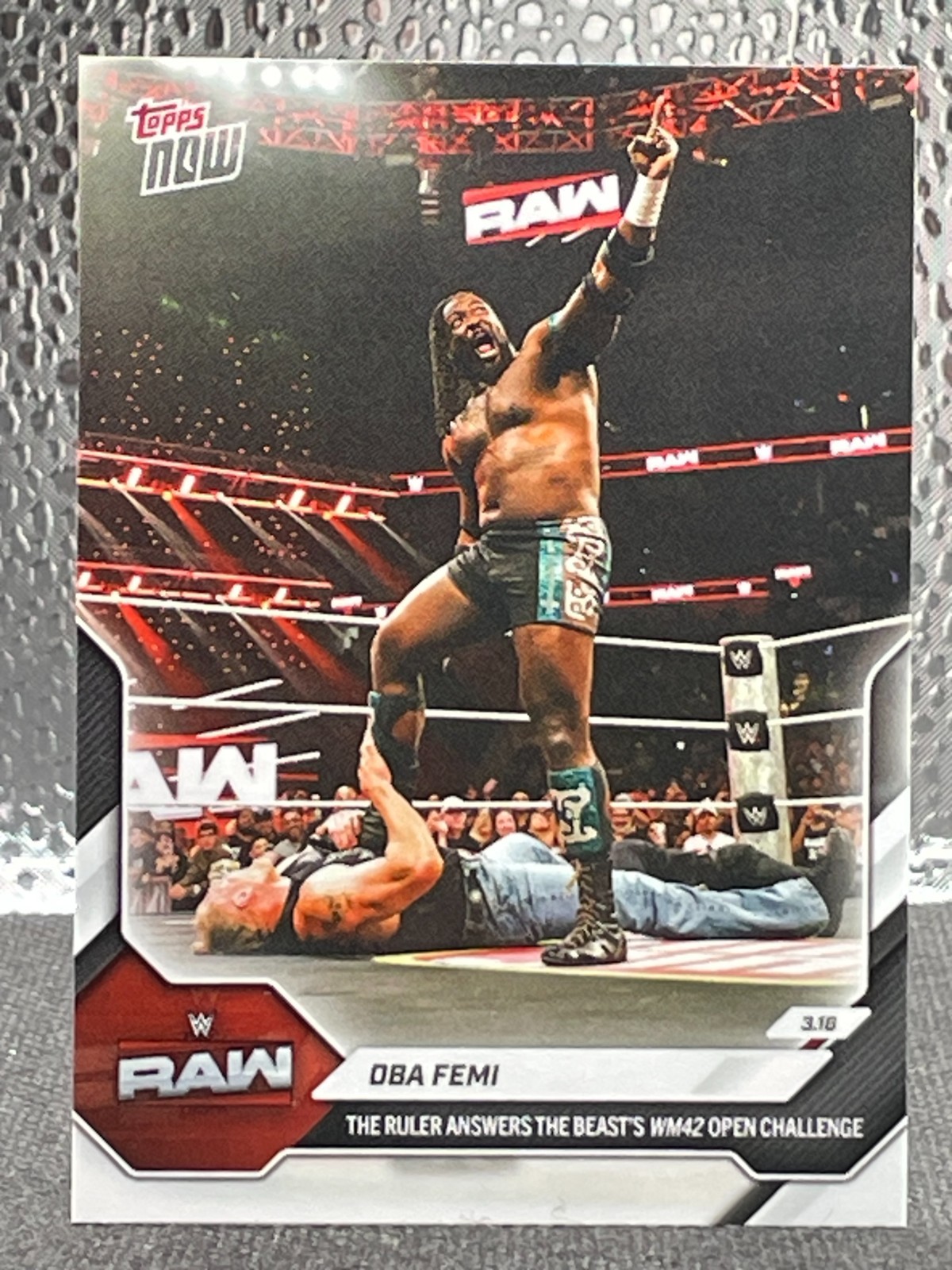 Oba Femi 2026 Topps Now WWE 31 Answers The Beast’s Wrestlemania Challenge Lesnar