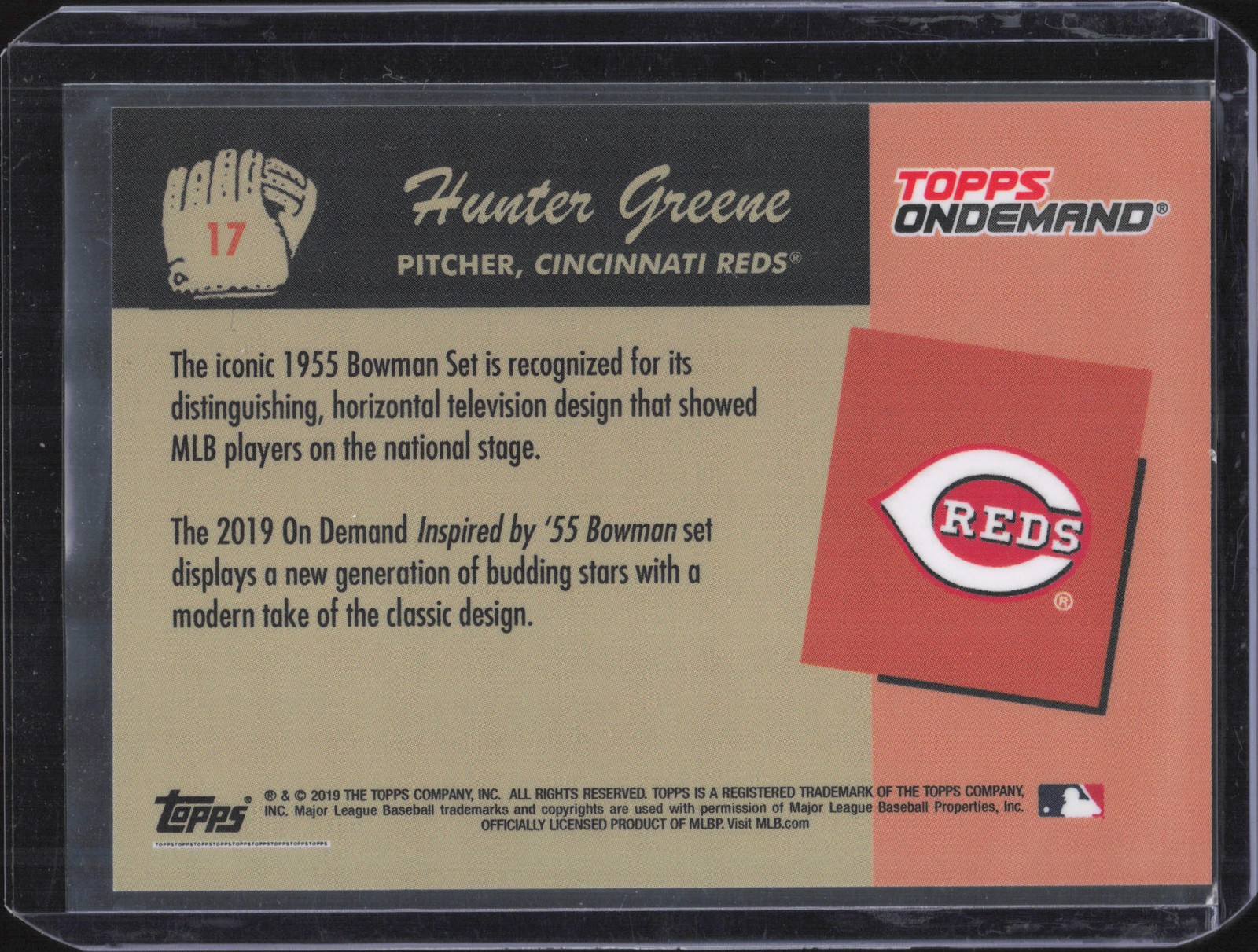 2019 Topps On-Demand Set 7: Inspired by ’55 Bowman #17 Hunter Greene