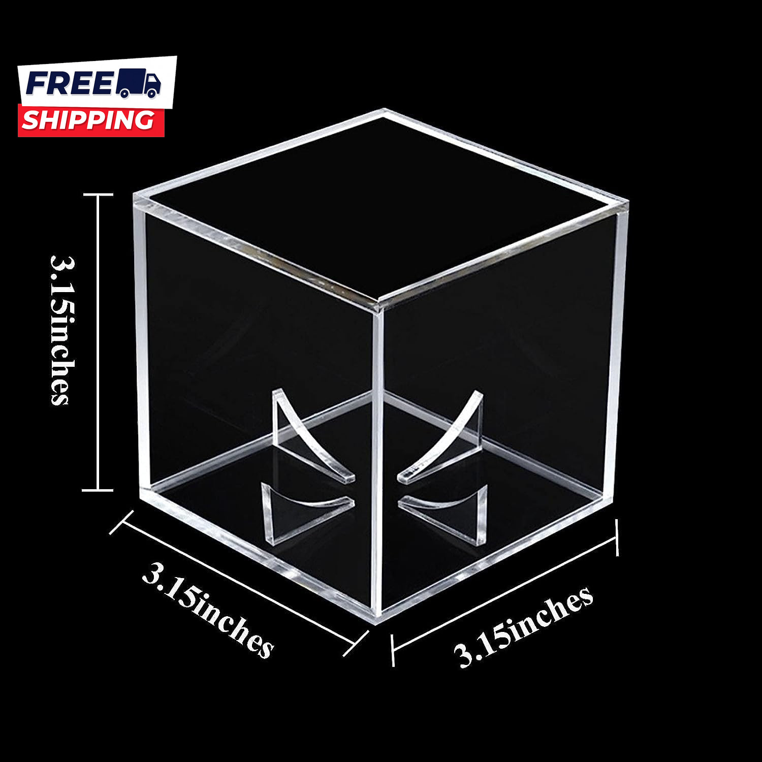 Baseball Display Case UV Protected Acrylic Clear Baseball Holder Square Cube Bal