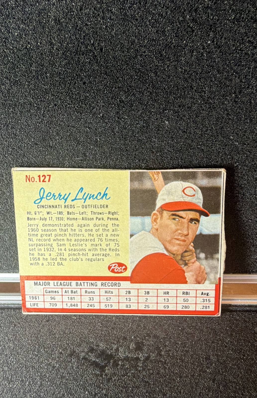 1962 Post – Jerry Lynch #127
