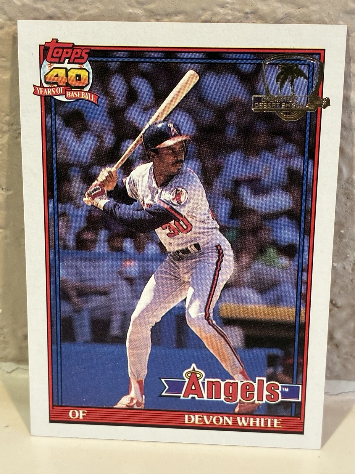 1991 Topps Operation Desert Shield #704 Devon White California Angels NRMT H