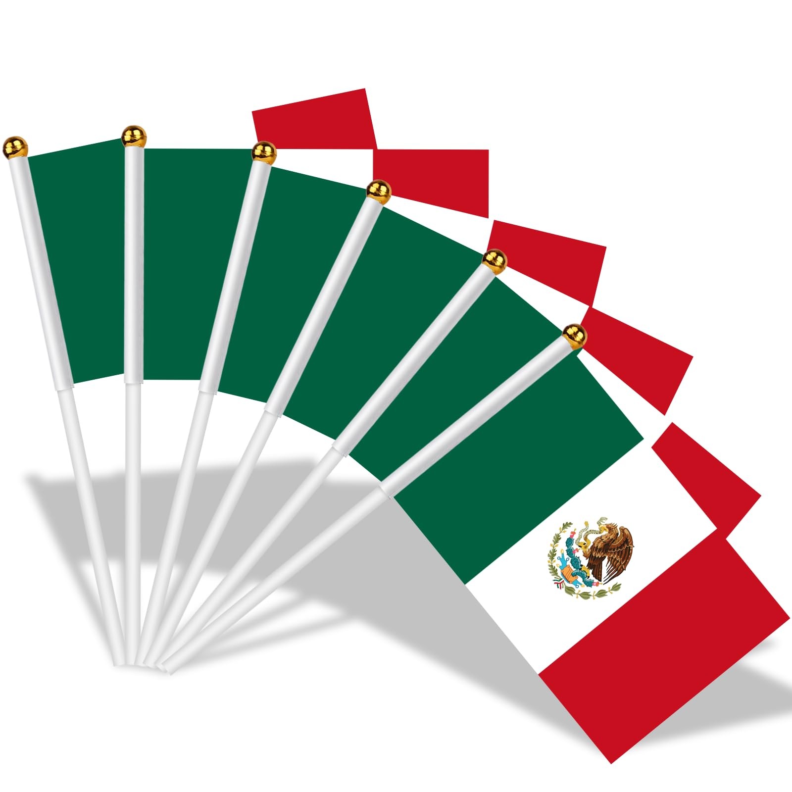 AhfuLife 30 Pcs Mexico Hand Held Flags for World Cup 5×8 Inch-30 Pcs,