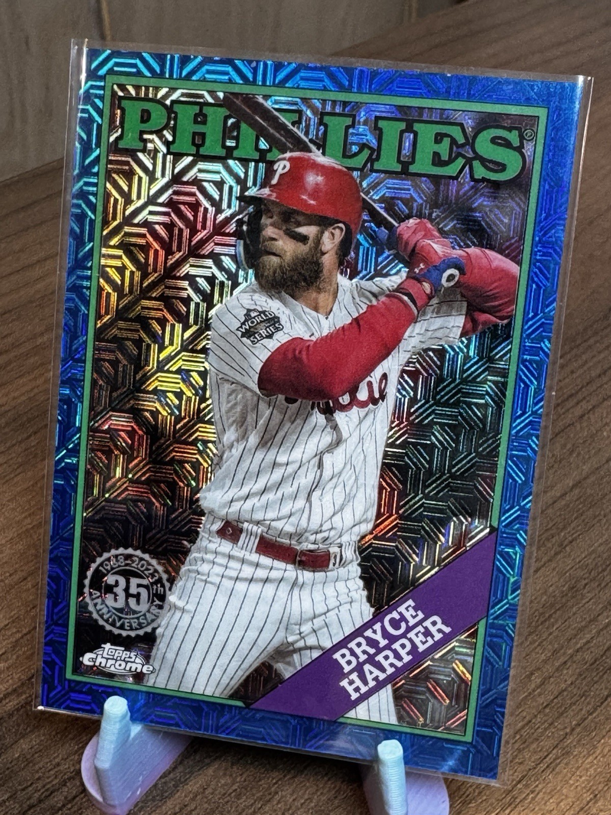 2023 Topps Update Silver Pack Bryce Harper Phillies Blue MOJO SP variation /150