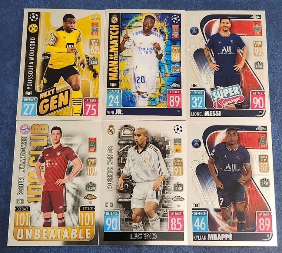 2021-22 Topps Chrome Match Attax UEFA Champions League Soccer You Pick the Card