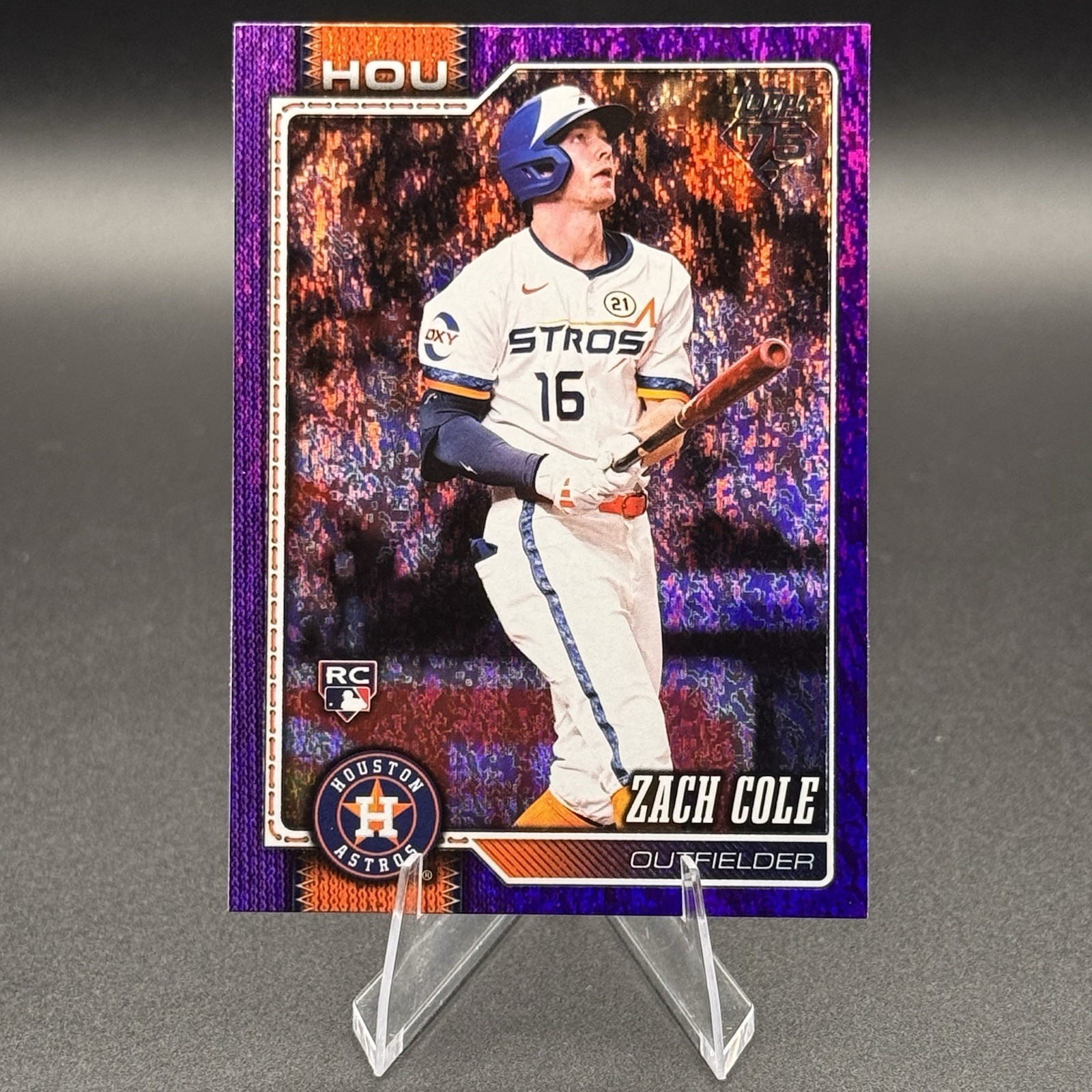 2026 Topps Series 2 Zach Cole #601 Purple Foil Parallel Astros RC #’ed/250