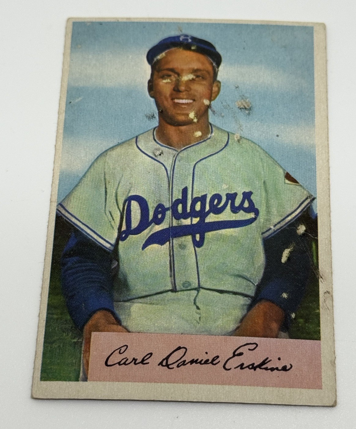 1954 Bowman #10 Carl Erskine LOW GRADE