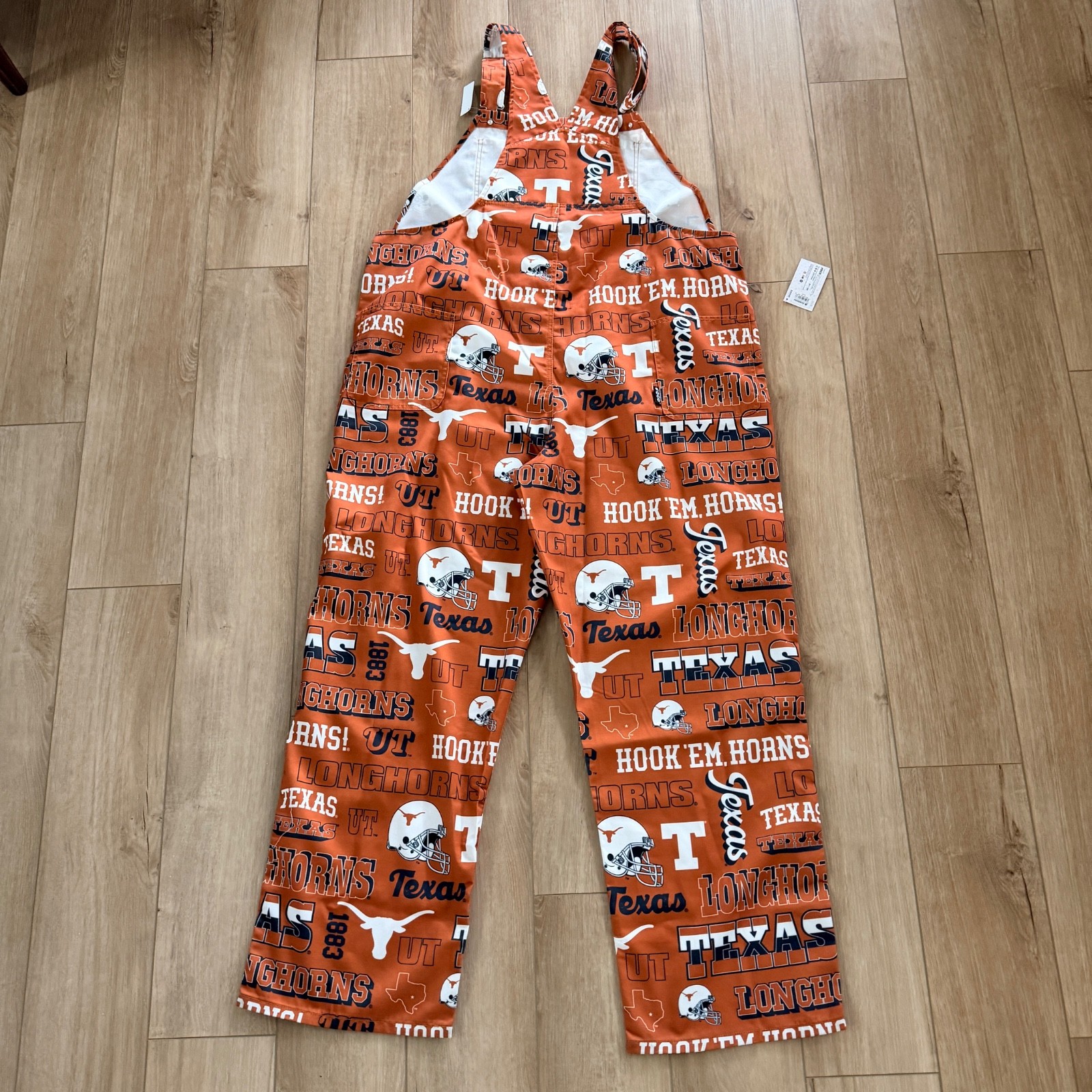 Texas Longhorns Men’s Large Overalls Bib Repeat All Over Print FOCO NCAA