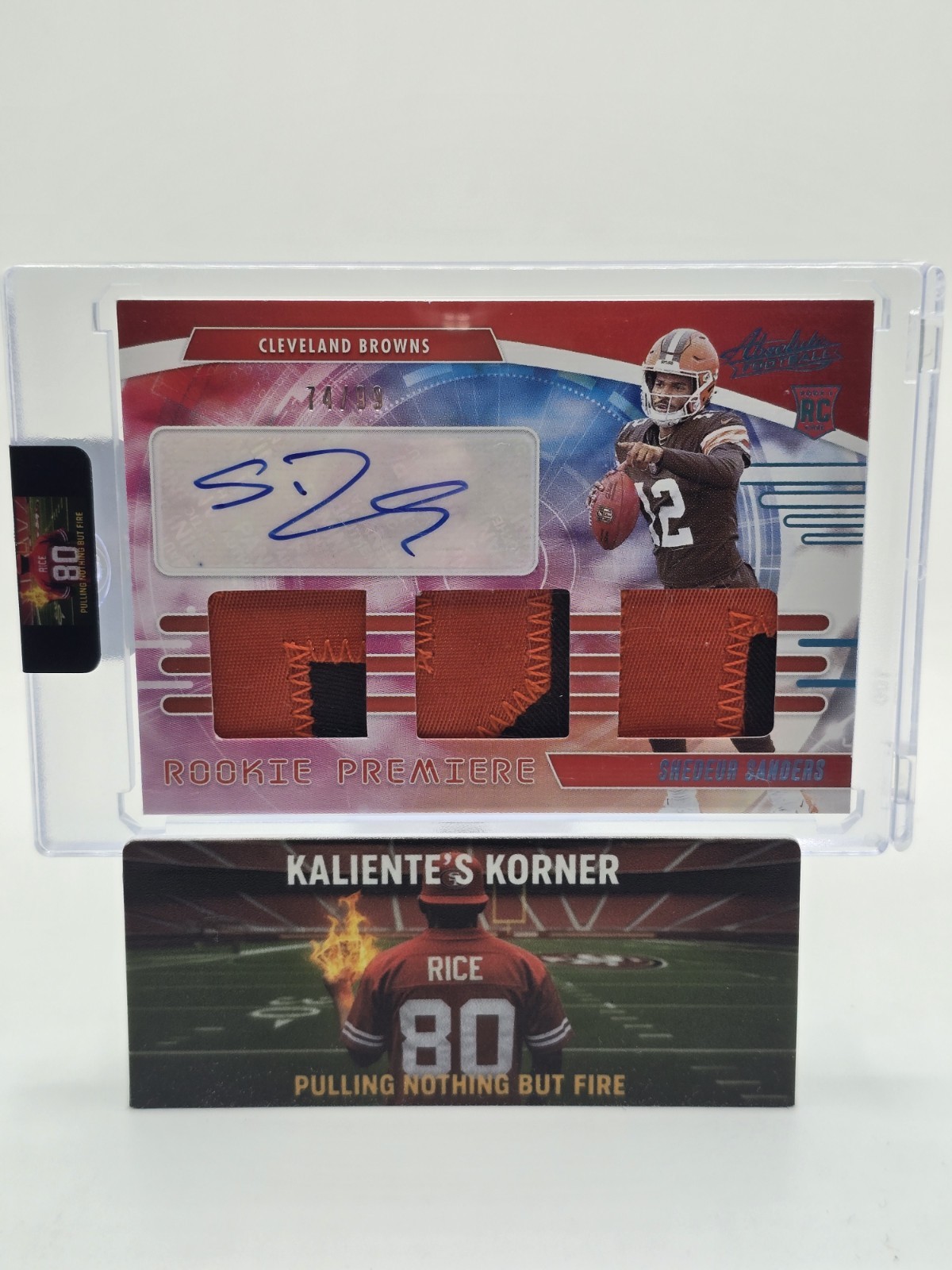 2025 Panini Absolute – Rookie Premiere Material Autographs Shedeur Sanders /99