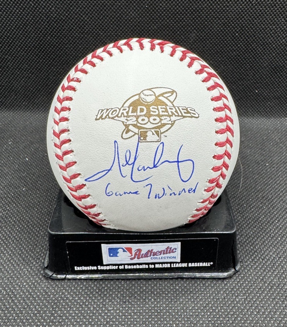 JOHN LACKEY signed 2002 World Series Baseball ANAHEIM ANGELS w/ COA JSA WITNESS
