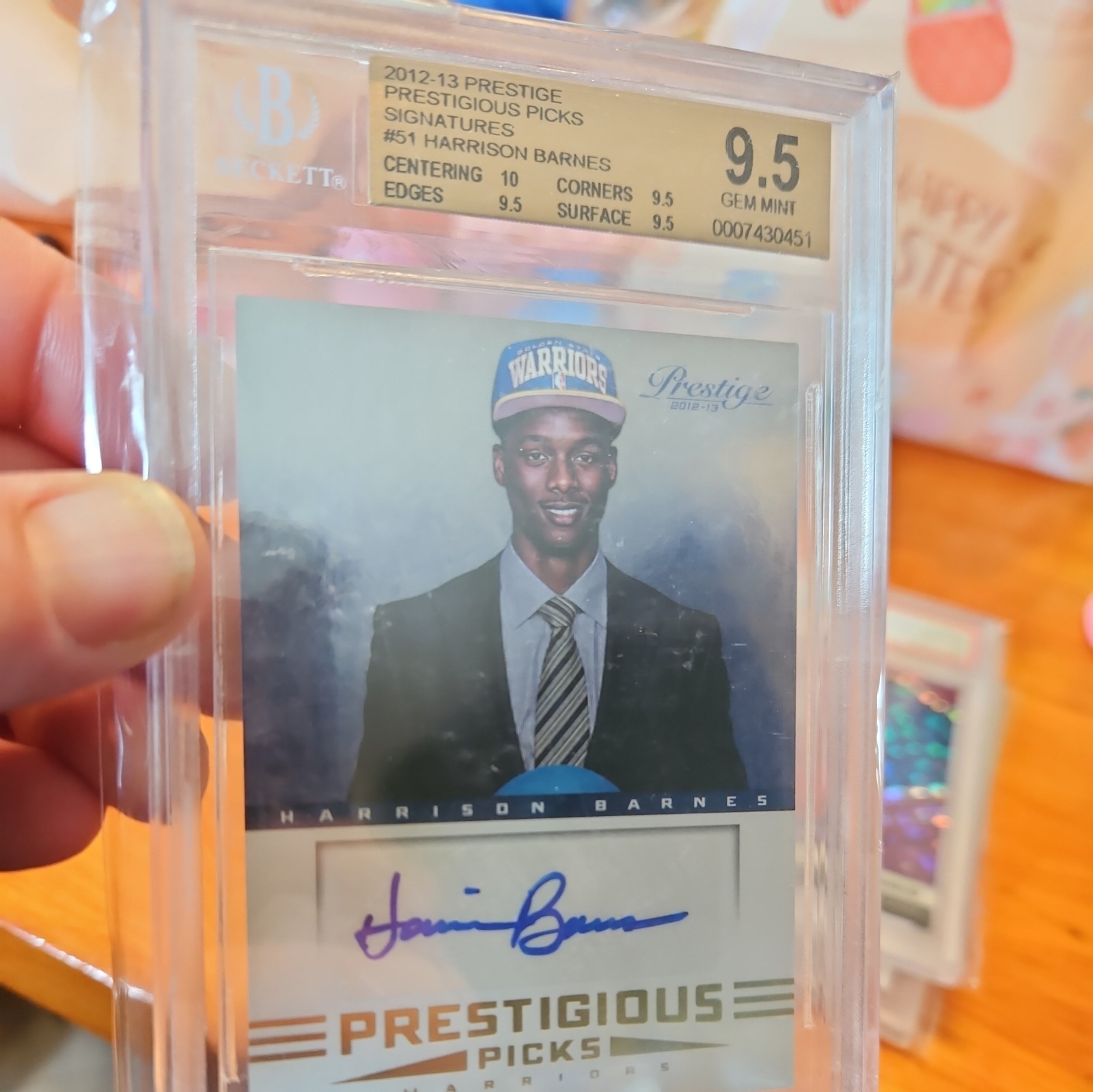 2012-13 Panini Prestige Prestigious Picks Signatures Harrison Barnes Auto Golden