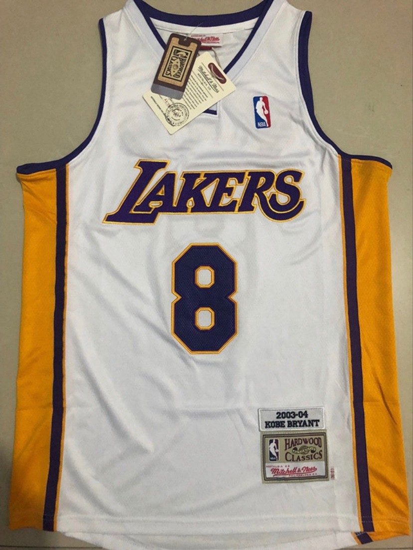 Los Angeles Lakers Kobe Bryant 8 white retro vintage basketball jersey