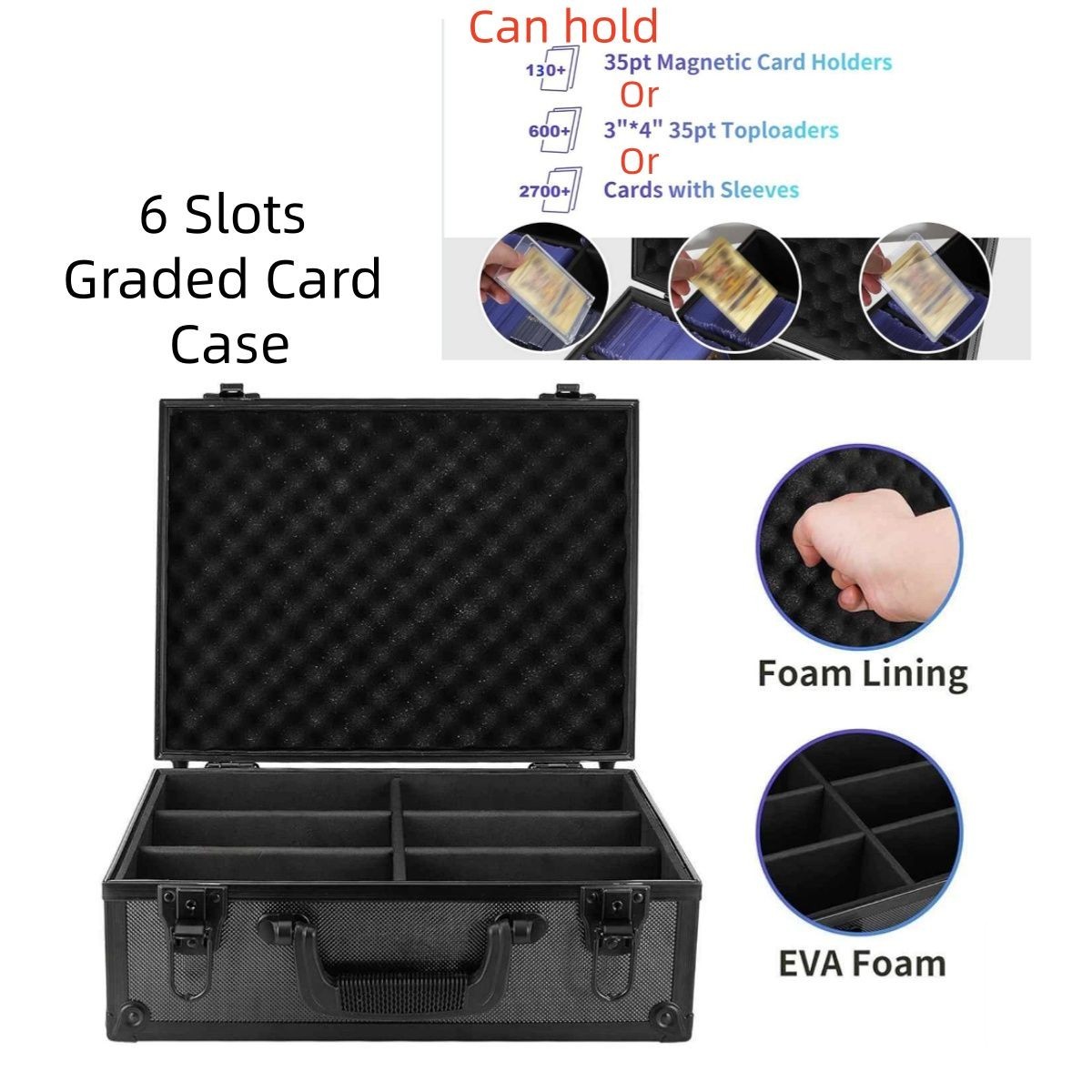 6 Slot Card Case, Toploader, Magnetic Card Holder For 35pt Pokémon Trading Cards