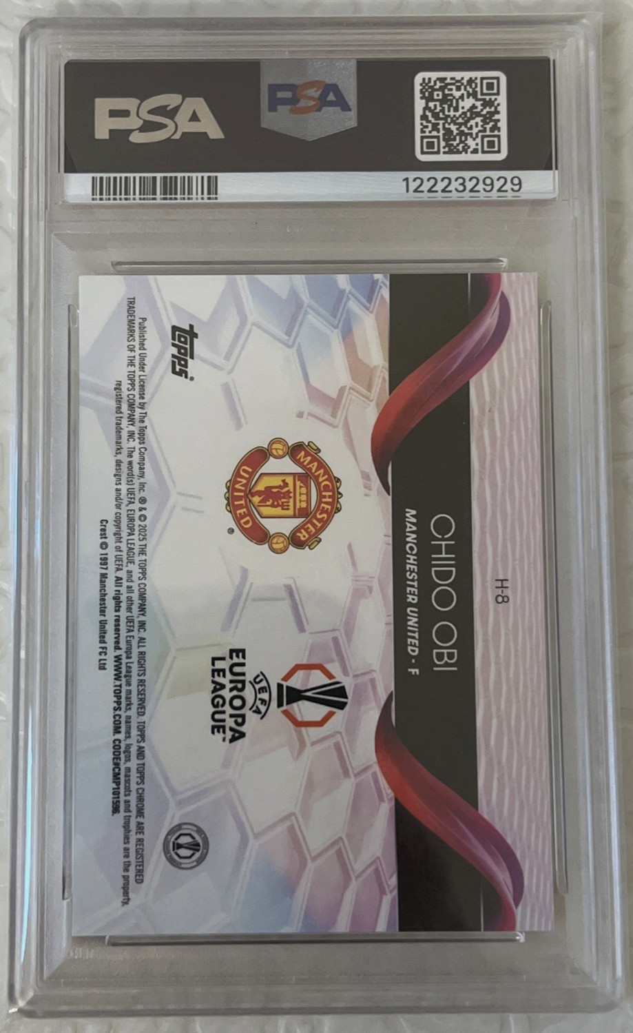CHIDO OBI – PSA 10 – ROOKIE HELIX (CASE HIT – 1:3,722 ODDS) – 24/25 CHROME UEFA