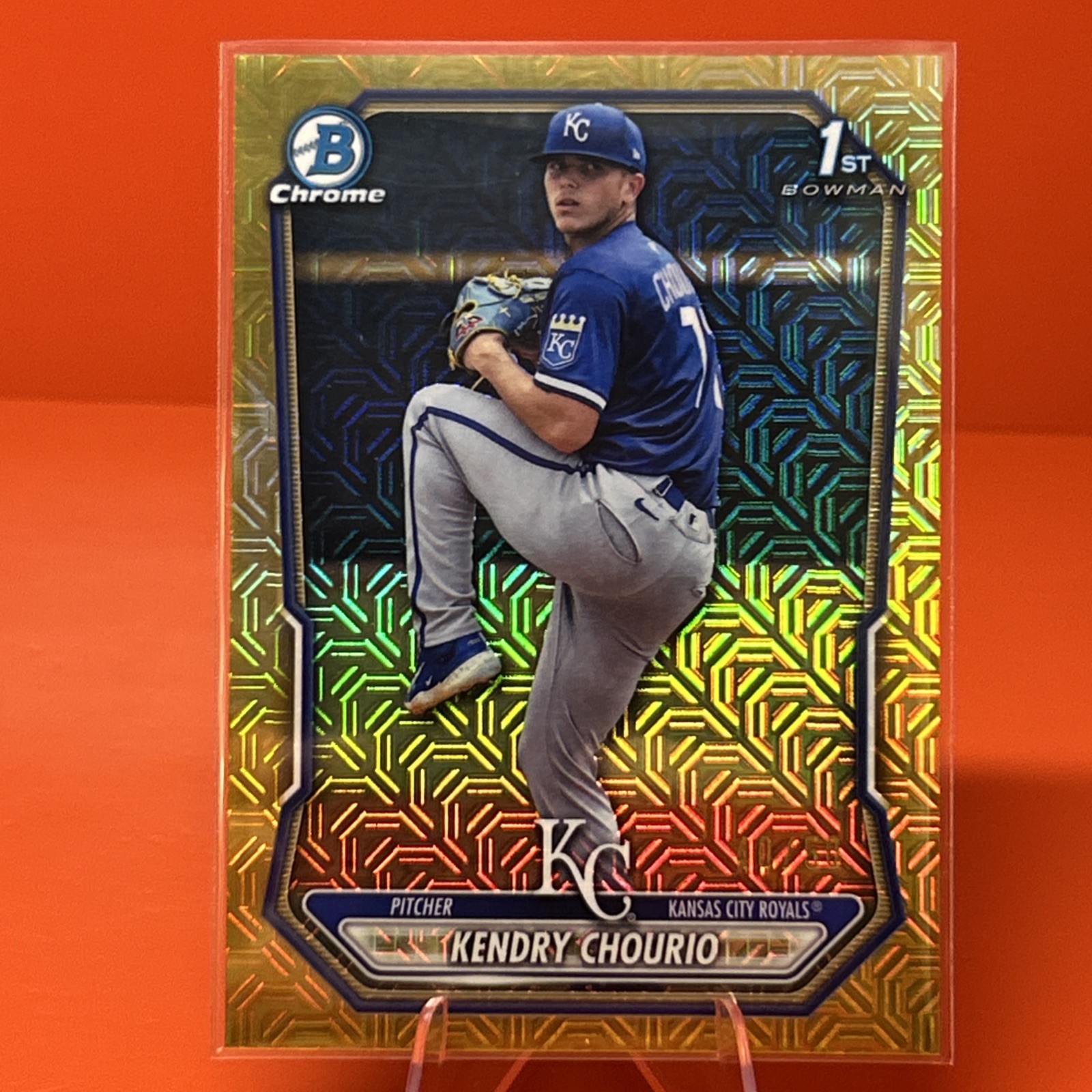 2026 Bowman Chrome Prospects Kendry Chourio BCP-7 Gold Mojo Refractor /50 1st