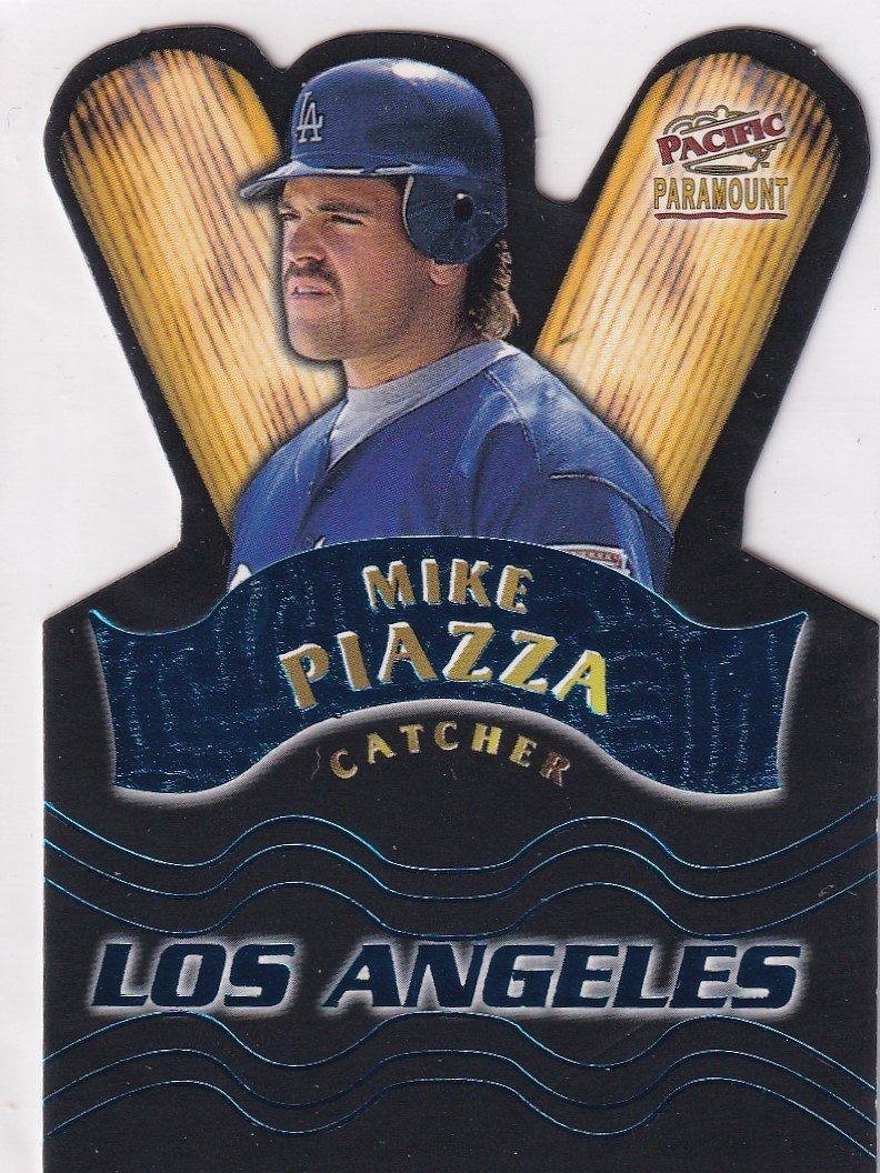 MIKE PIAZZA PACIFIC PARAMOUNT TEAM CHECKLIST BLUE DIE CUT DODGERS #22 1998 98