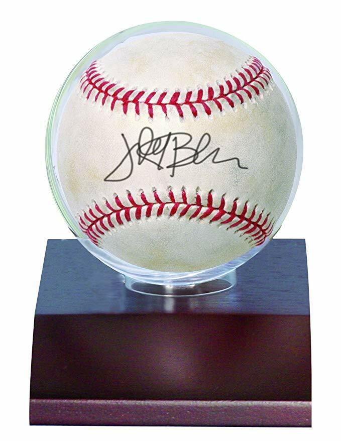 ULTRA PRO BASEBALL HOLDER, DARK WOOD BASE baseball display case on base/stand