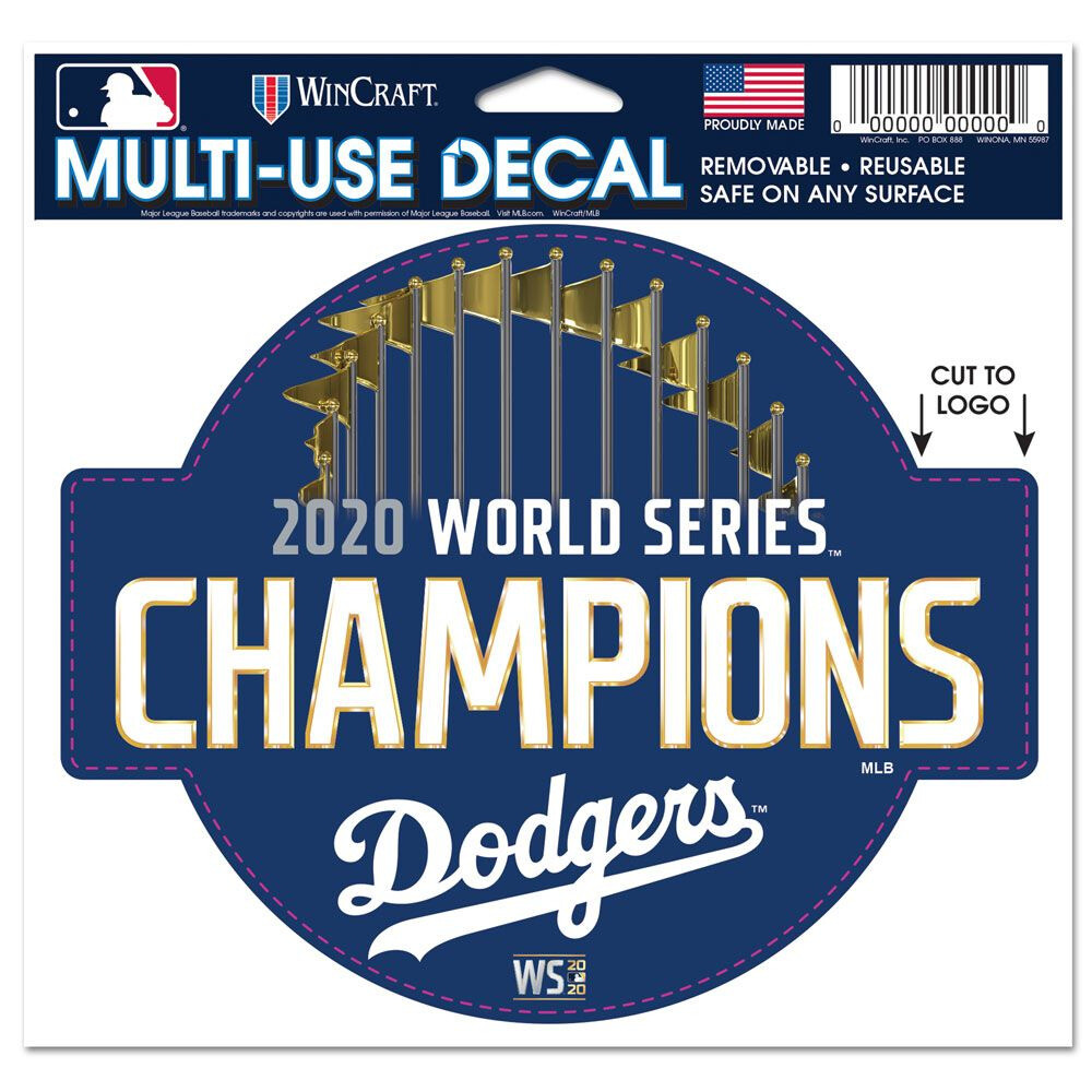 Los Angeles Dodgers 2020 World Series Champions Multi Use Decal 5×4 Inches