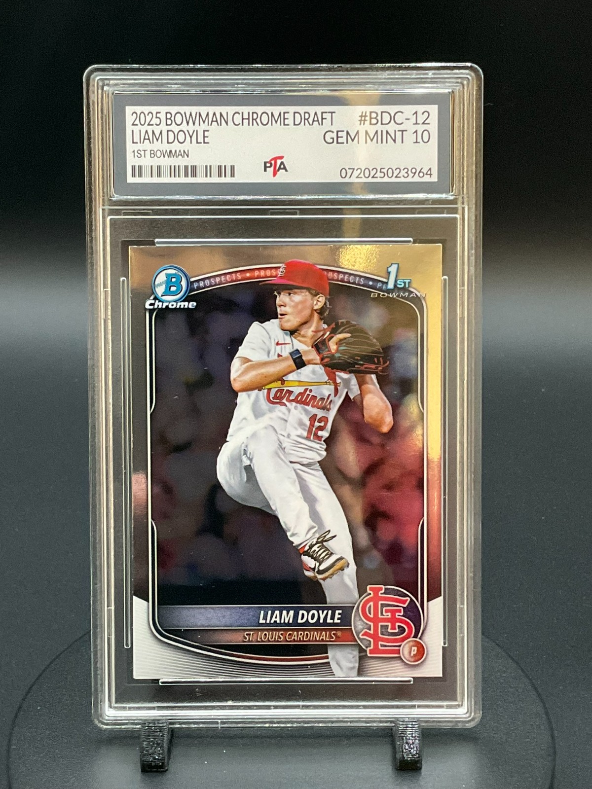2025 BOWMAN DRAFT CHROME Liam Doyle 1st Bowman Graded GEM MINT PTA 10🔥