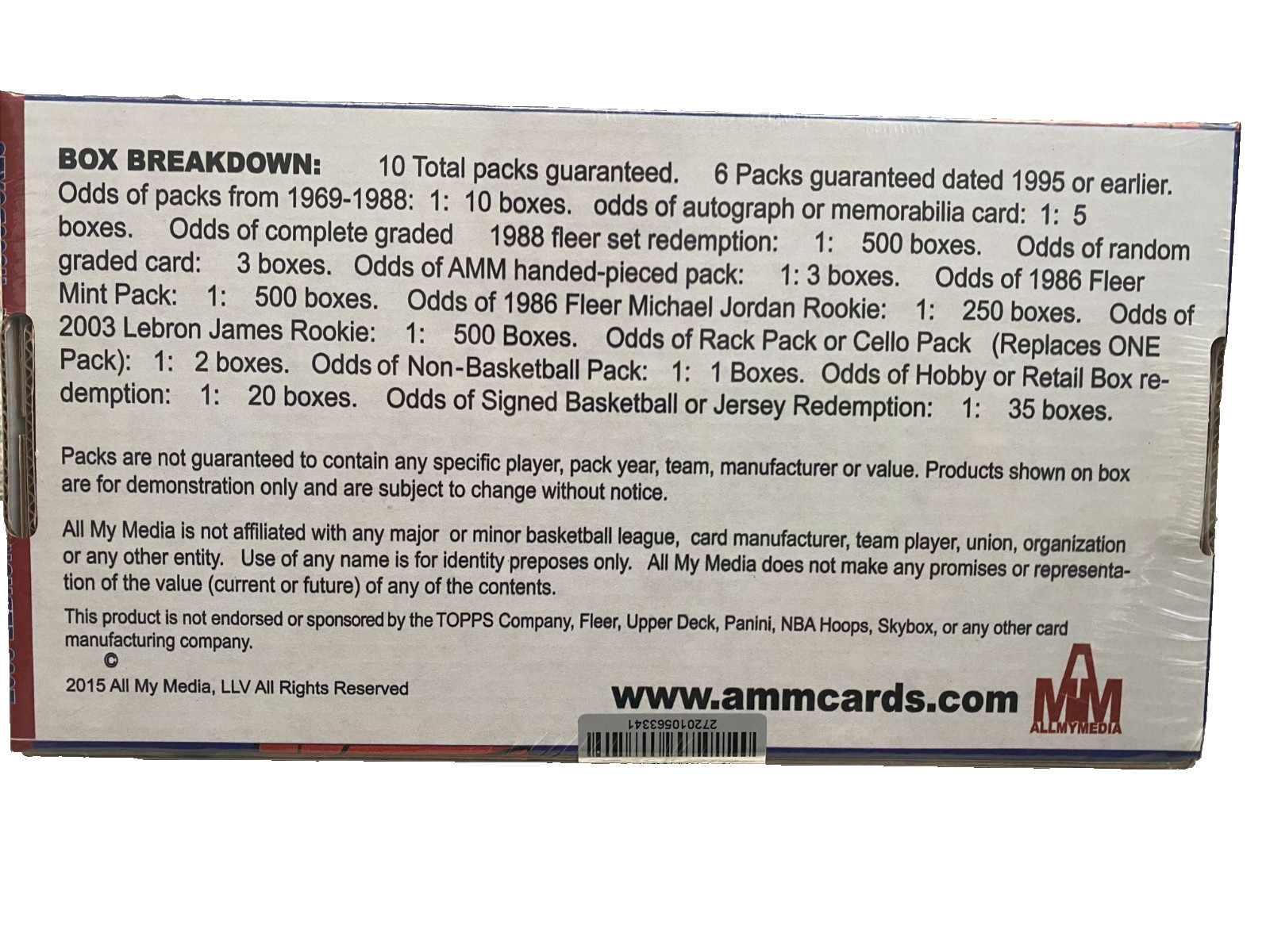 AMM BASKETBALL / PACK BOX P- / 1986 FLEER BASKETBALL PACK POSSIBLE???????