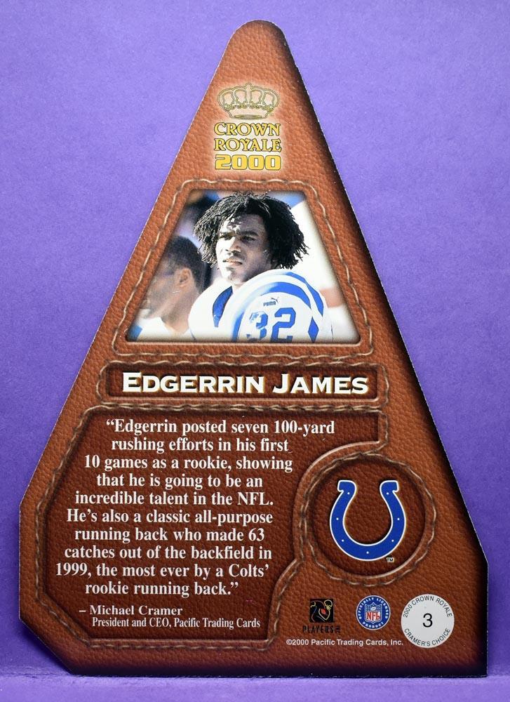 Edgerrin James Colts 2000 Crown Royale Cramer’s Choice Holofoil Die-Cut Jumbo #3