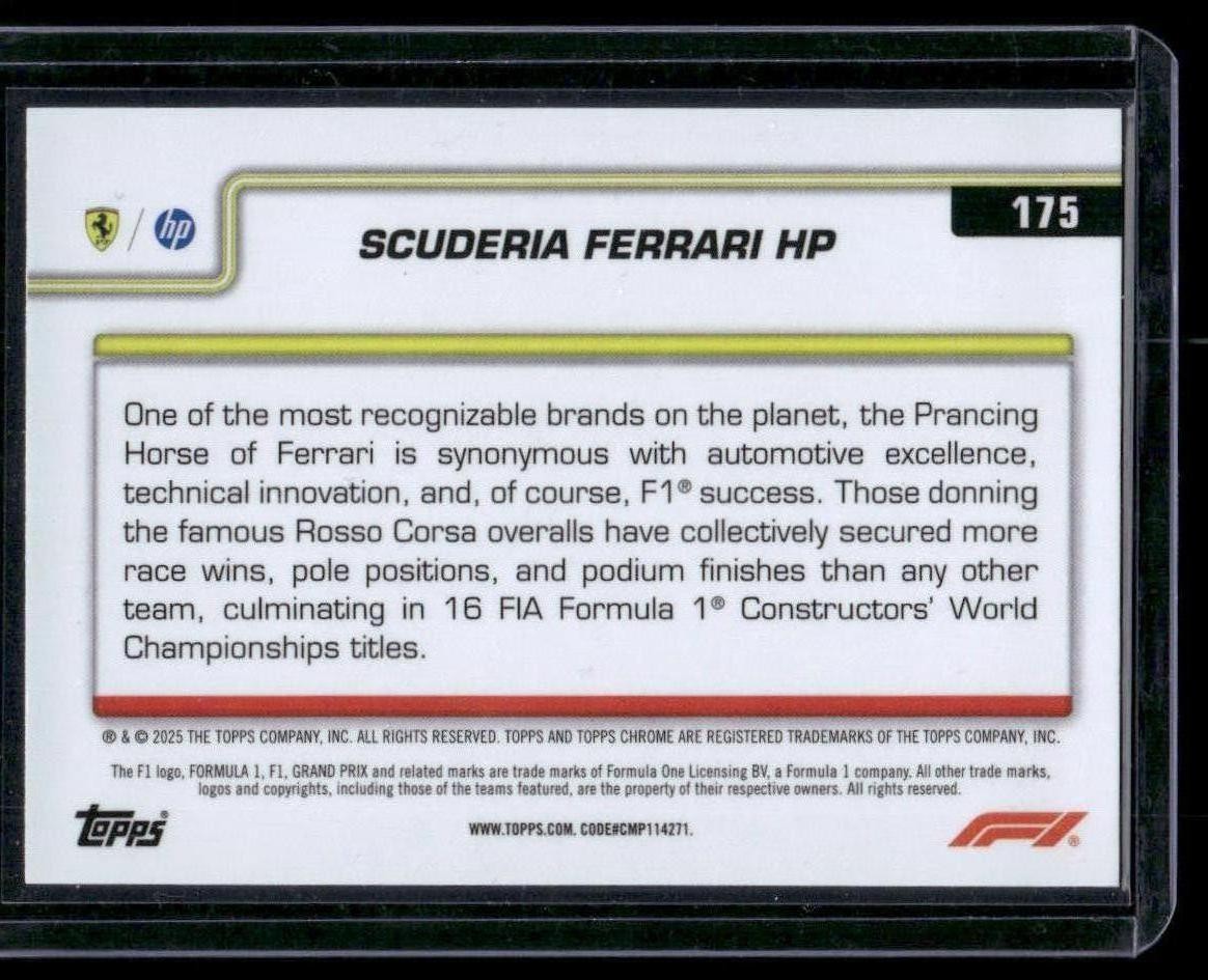 2025 Topps Chrome Formula 1 #175 Ferrari Logo, Pink RayWave /250