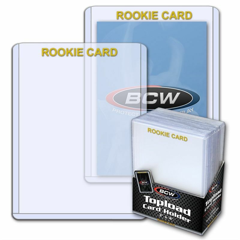 Case 1000 BCW 3×4 Rookie Gold Imprint Hard Plastic Baseball Card Topload Holders