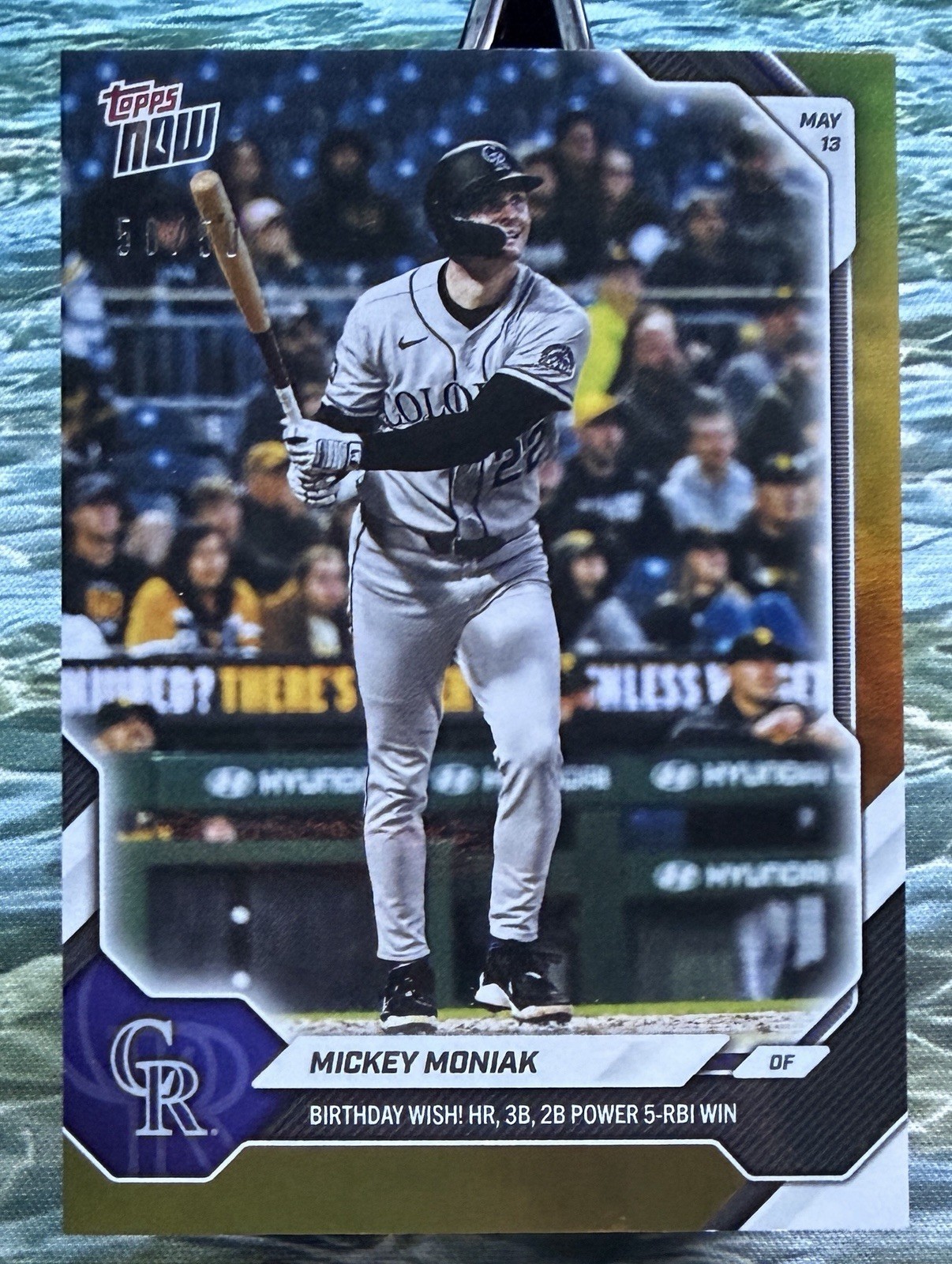 💥2026 Topps Now #196 GOLD Foil 50/50💥MICKEY MONIAK Birthday HR, 3B,2B