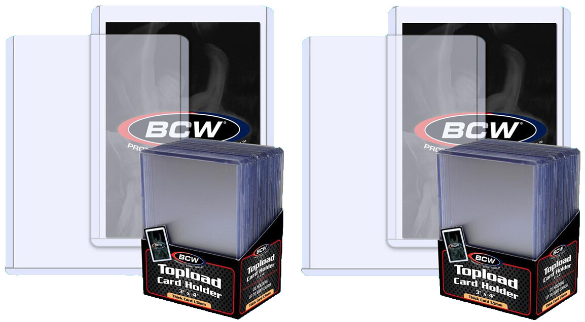 50 BCW 59pt 1.5mm Thick Toploader Trading Card Holder Sport Topload Rigid PVC