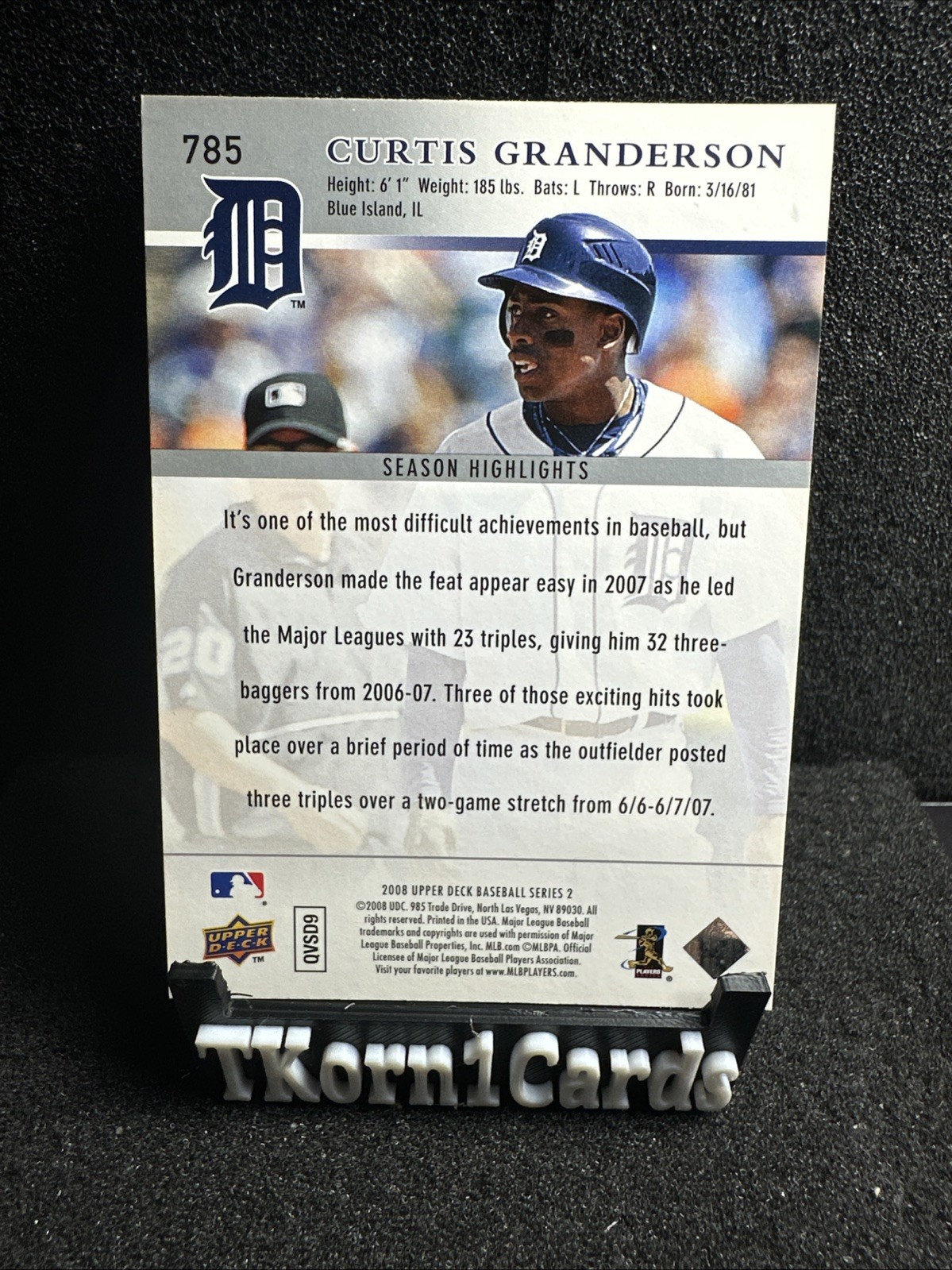 CURTIS GRANDERSON 2008 Upper Deck #785 Season Highlights (Buy 10 get 10 Free)