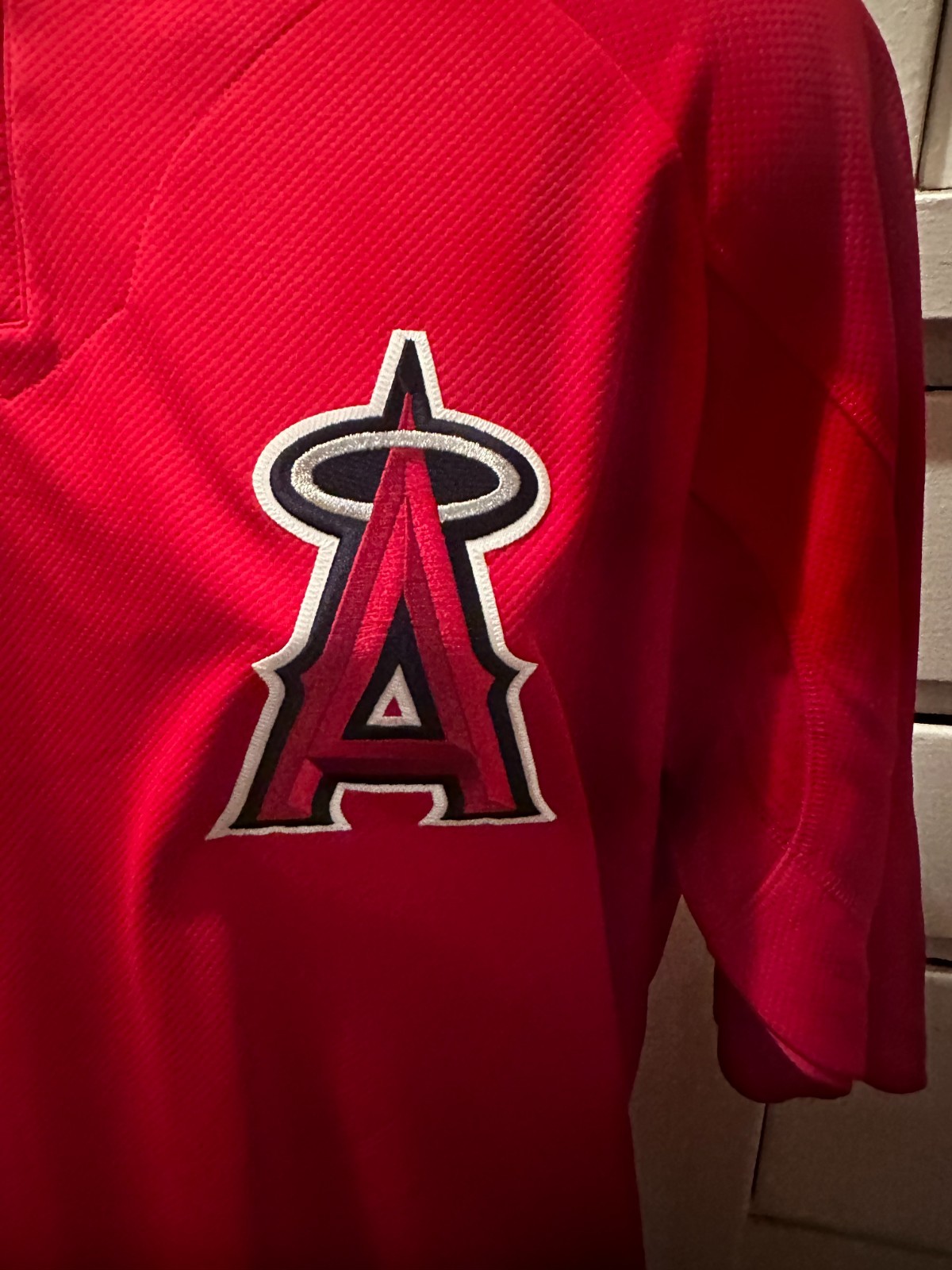 Anaheim Angels Majestic Batting Practice Red Baseball Jersey Men’s X-Large